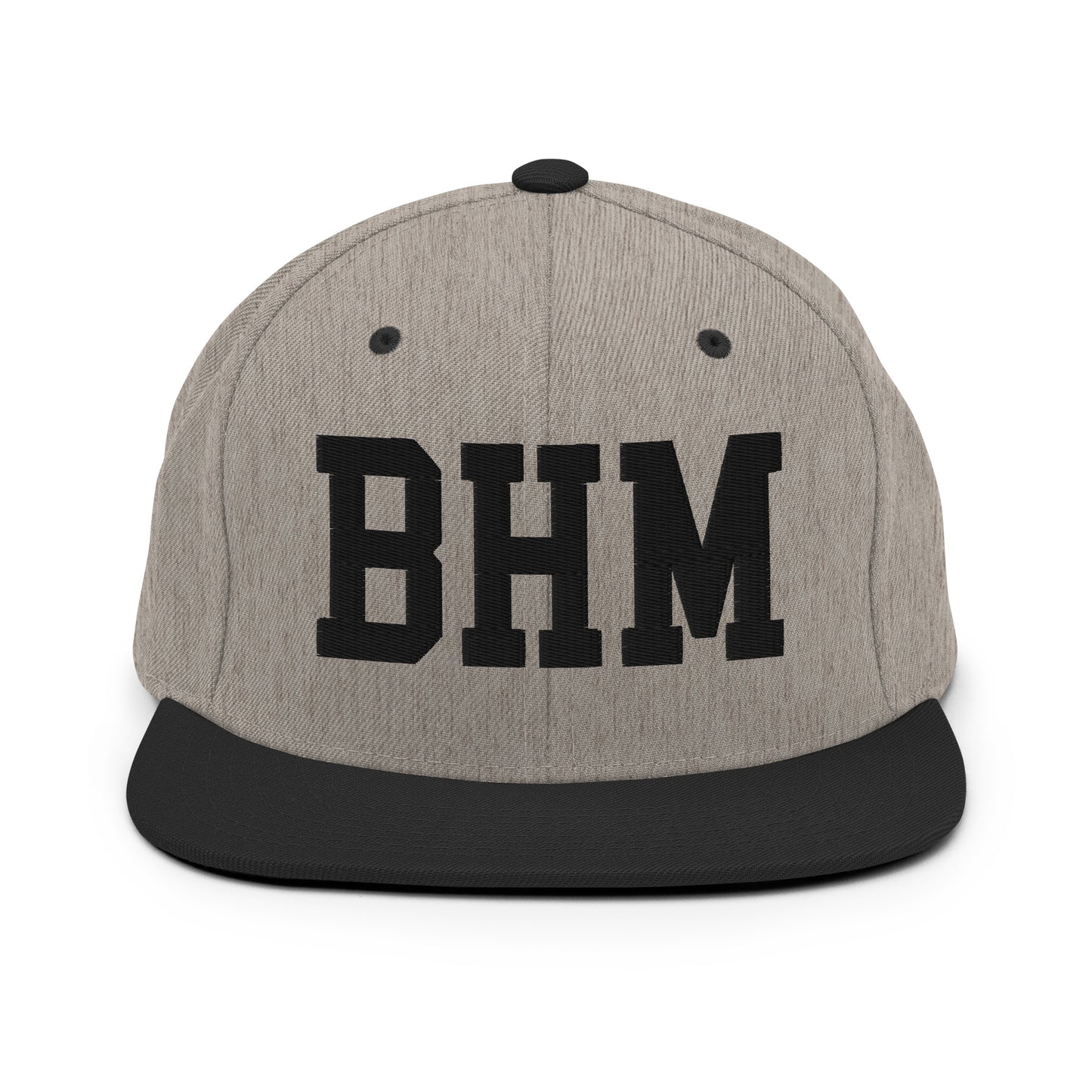 College-Style Classic Snapback Hat • Black • BHM Birmingham Souvenir • YHM Designs - Image 23