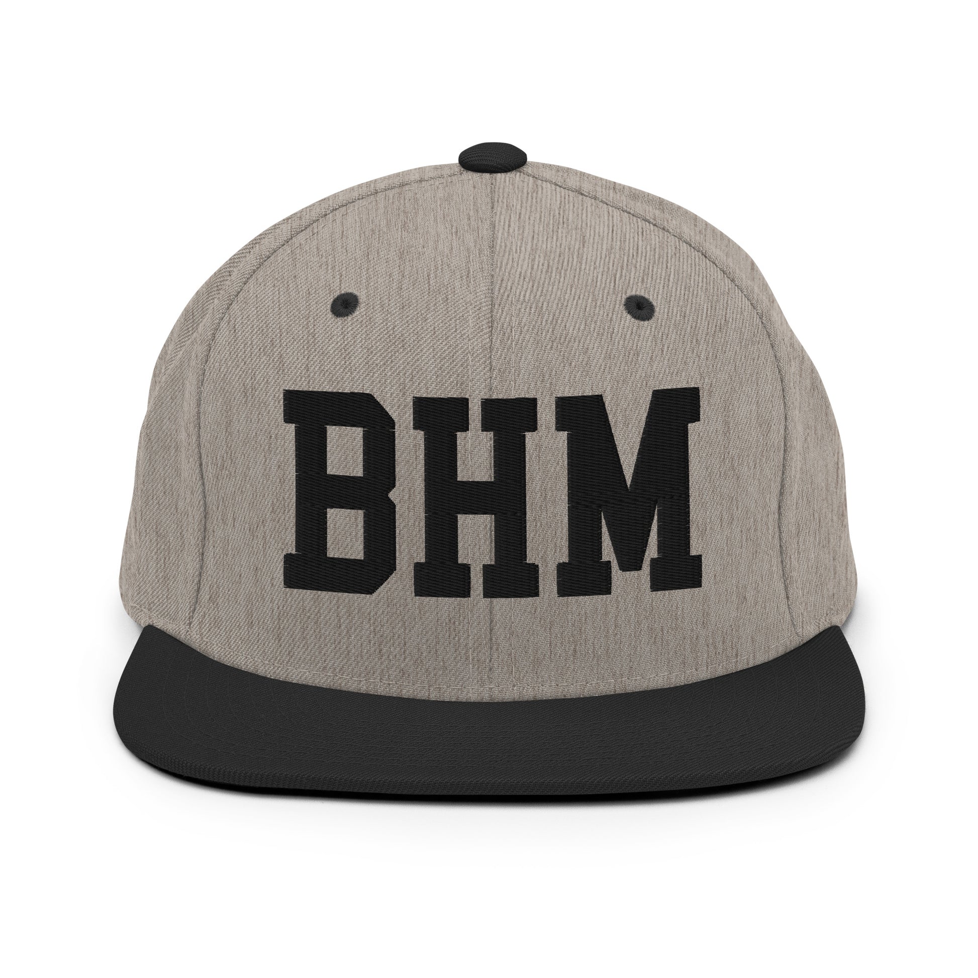 College-Style Classic Snapback Hat • Black • BHM Birmingham Souvenir • YHM Designs - Image 23