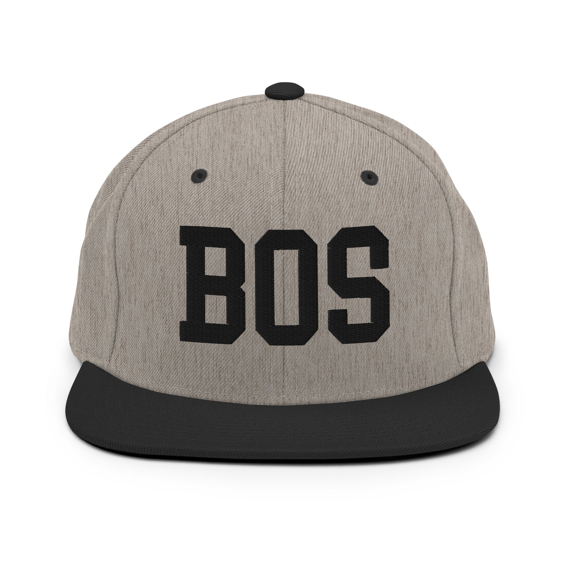 College-Style Classic Snapback Hat • Black • BOS Boston • YHM Designs - Image 23