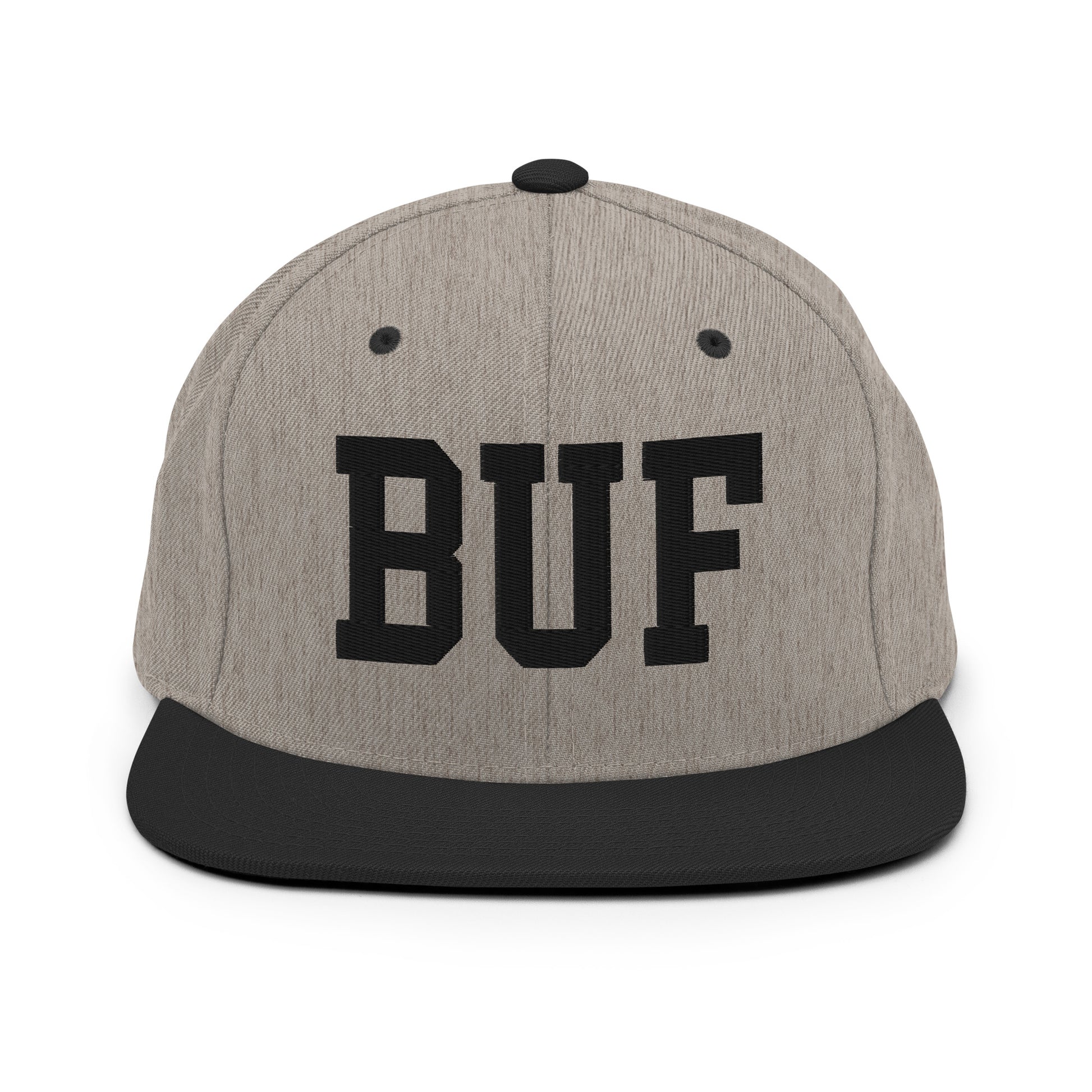College-Style Classic Snapback Hat • Black • BUF Buffalo Souvenir • YHM Designs - Image 23