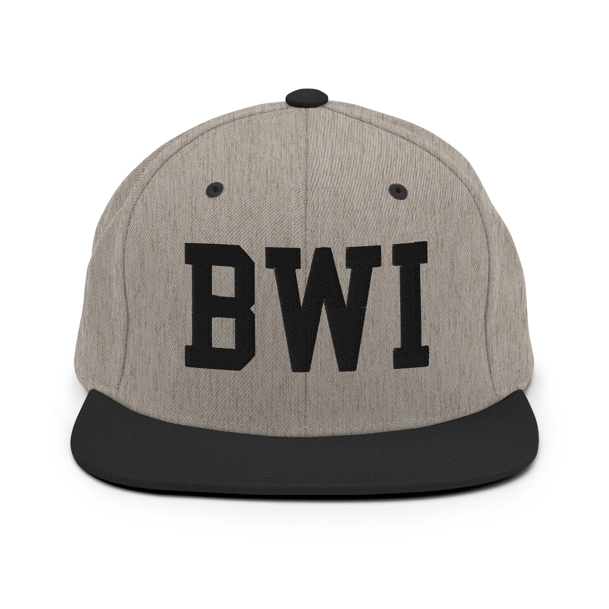 College-Style Classic Snapback Hat • Black • BWI Baltimore • YHM Designs - Image 23