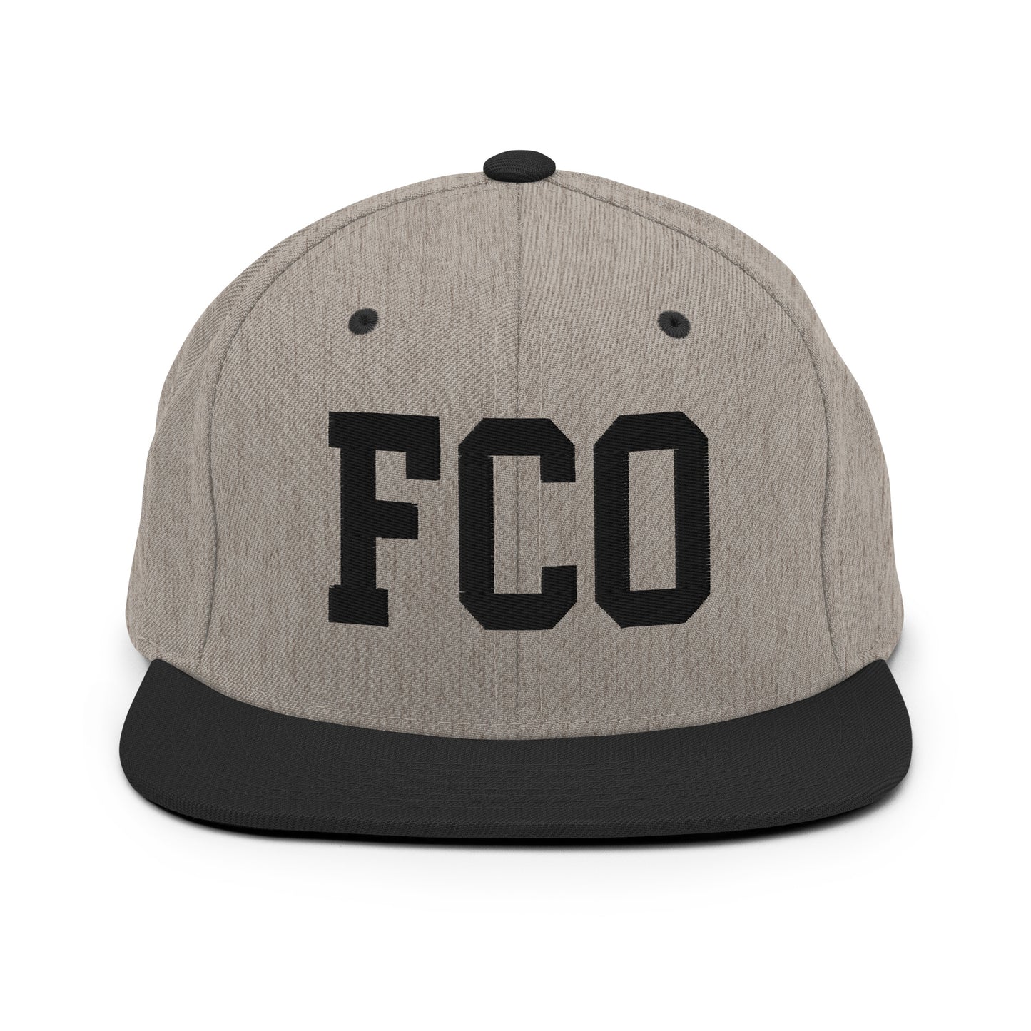 College-Style Classic Snapback Hat • Black • FCO Rome • YHM Designs - Image 23