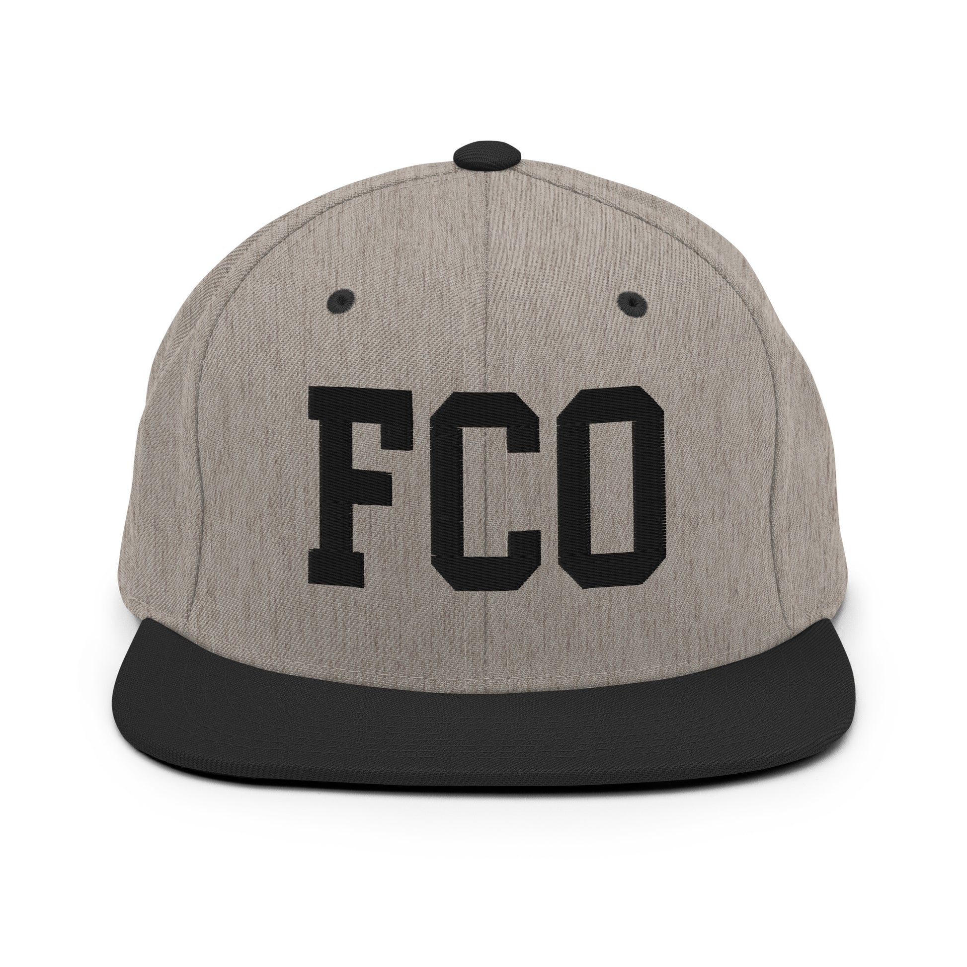 College-Style Classic Snapback Hat • Black • FCO Rome • YHM Designs - Image 23