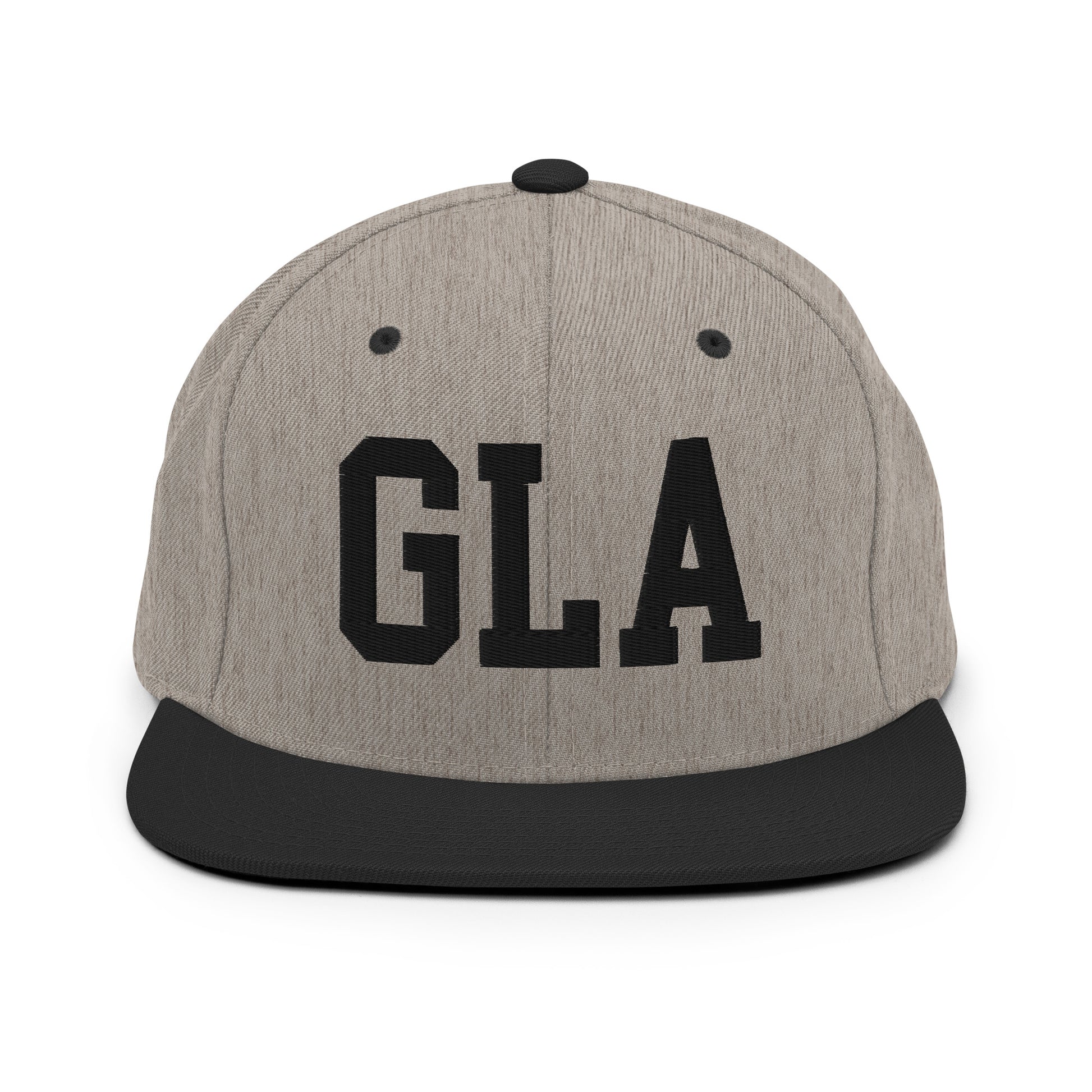 College-Style Classic Snapback Hat • Black • GLA Glasgow • YHM Designs - Image 23