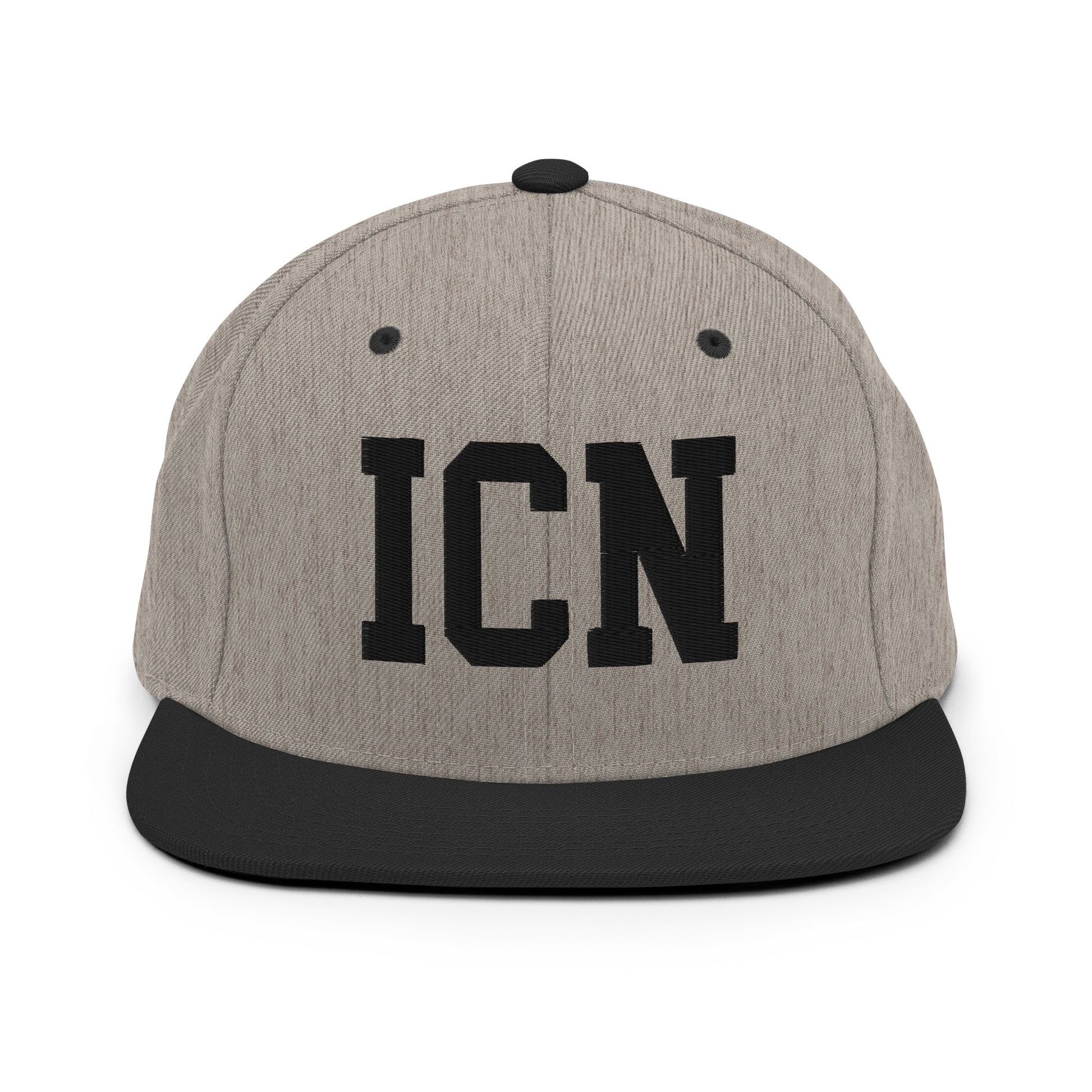 College-Style Classic Snapback Hat • Black • ICN Seoul Souvenir • YHM Designs - Image 23
