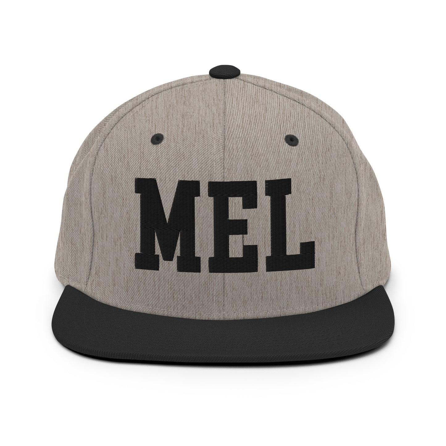 College-Style Classic Snapback Hat • Black • MEL Melbourne Souvenir • YHM Designs - Image 23