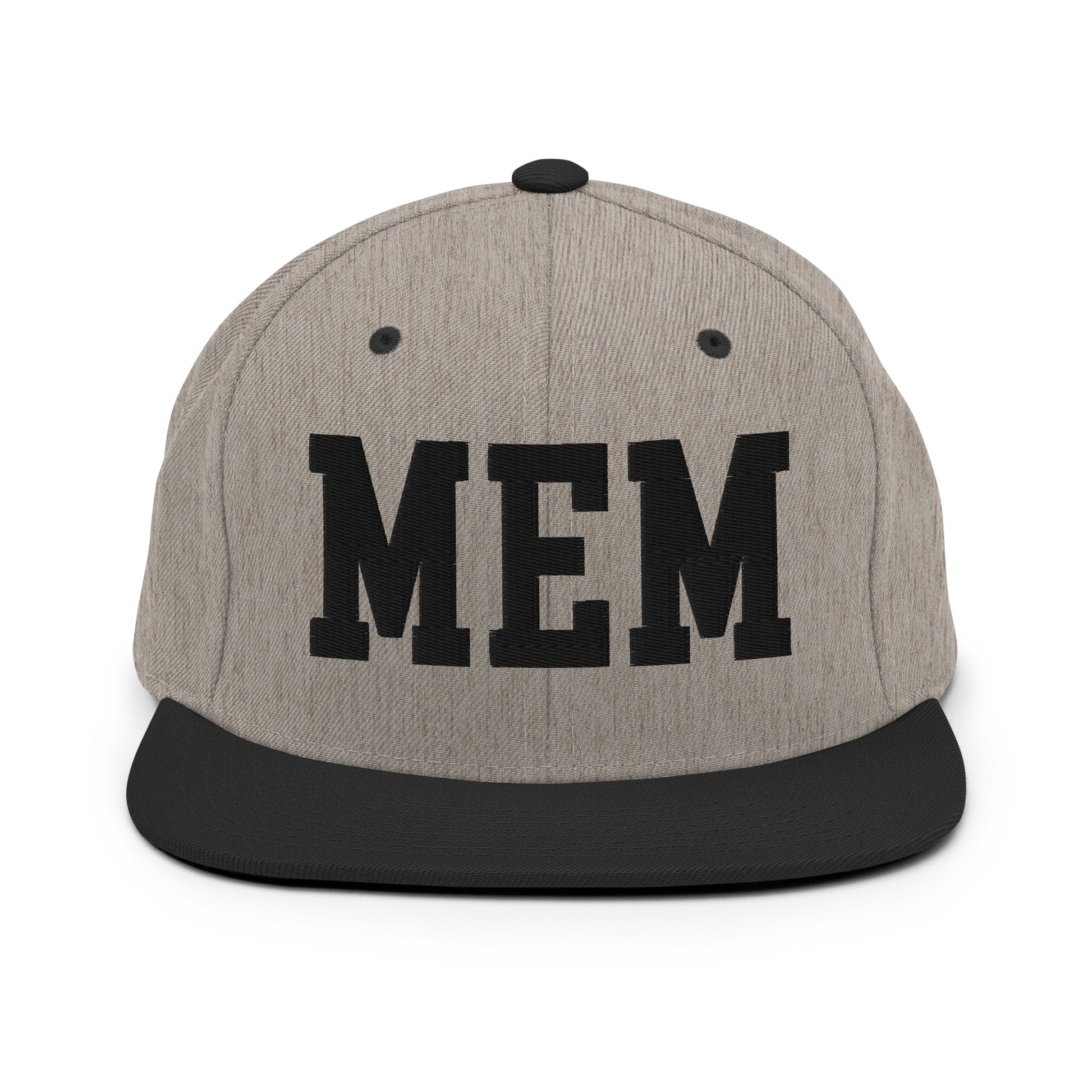 College-Style Classic Snapback Hat • Black • MEM Memphis • YHM Designs - Image 23