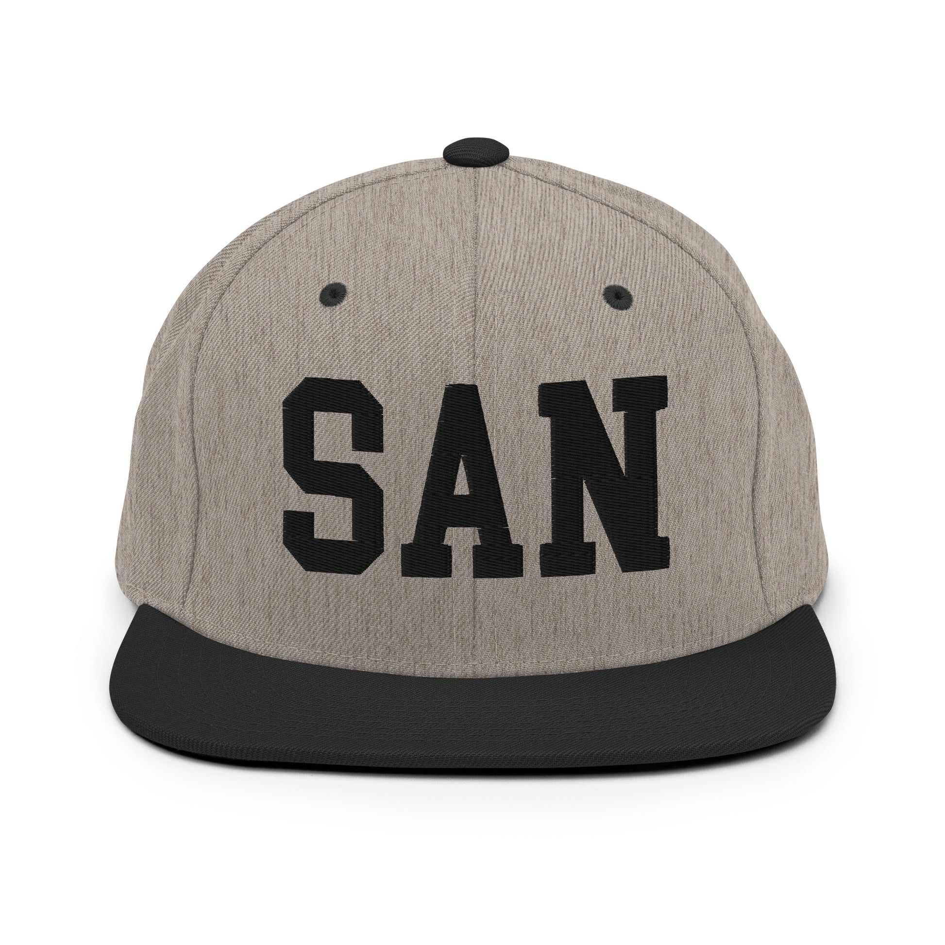 College-Style Classic Snapback Hat • Black • SAN San Diego • YHM Designs - Image 23
