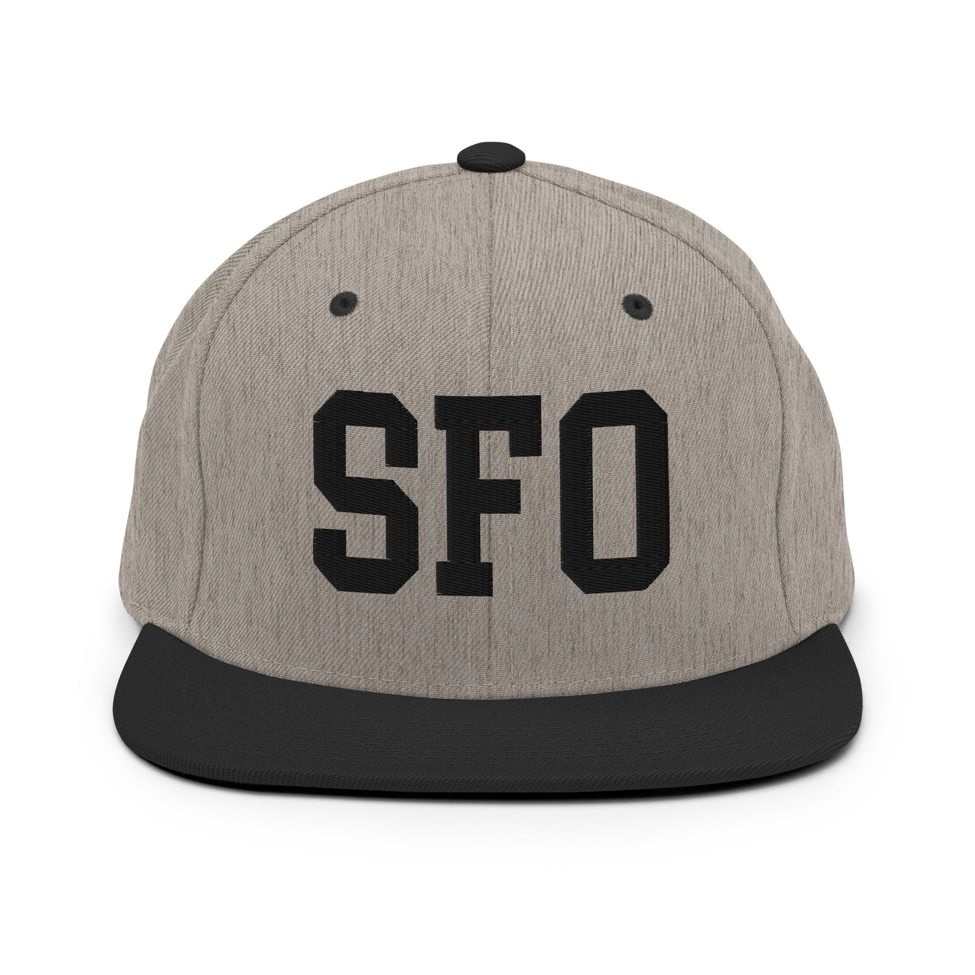 College-Style Classic Snapback Hat • Black • SFO San Francisco • YHM Designs - Image 23
