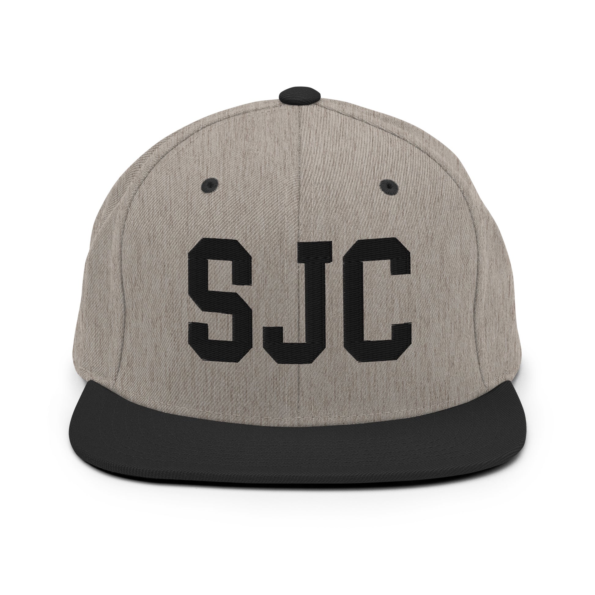 College-Style Classic Snapback Hat • Black • SJC San Jose • YHM Designs - Image 23