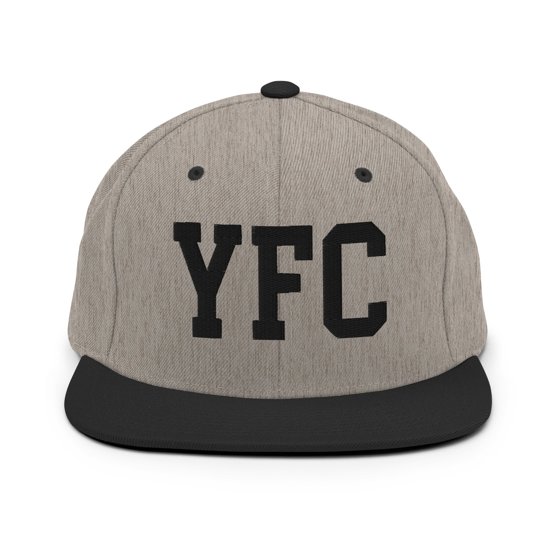 College-Style Classic Snapback Hat • Black • YFC Fredericton Souvenir • YHM Designs - Image 23