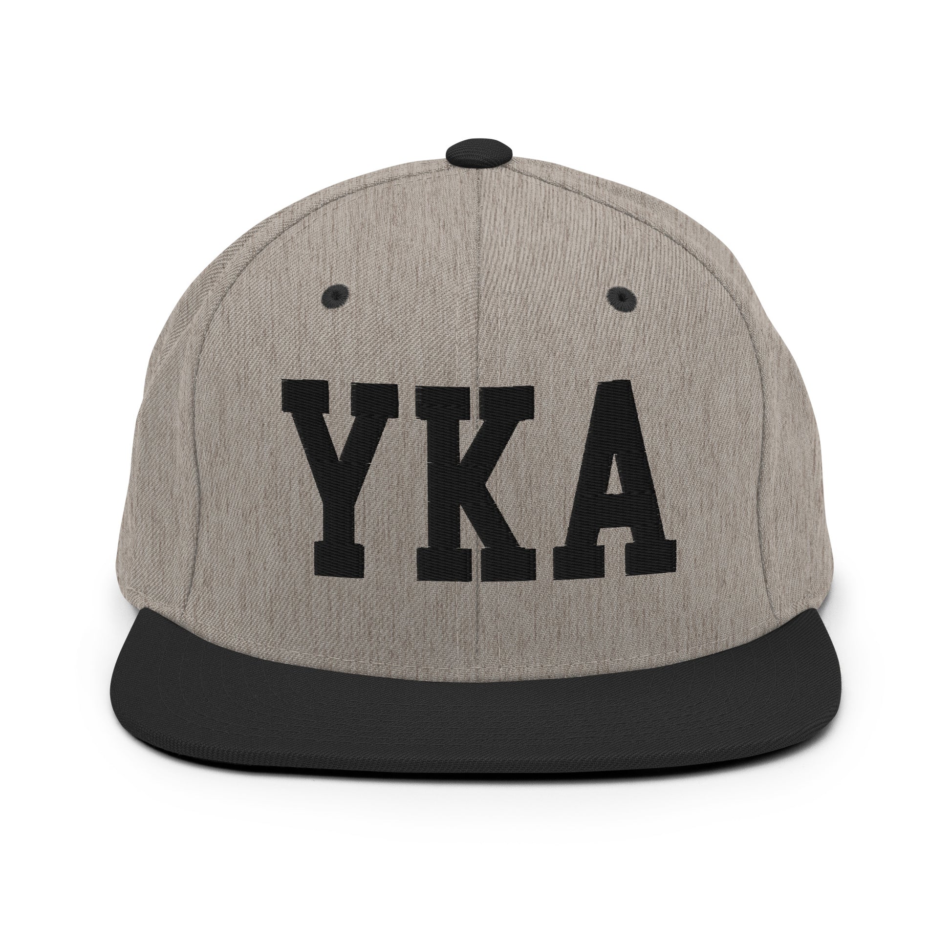 College-Style Classic Snapback Hat • Black • YKA Kamloops Souvenir • YHM Designs - Image 23