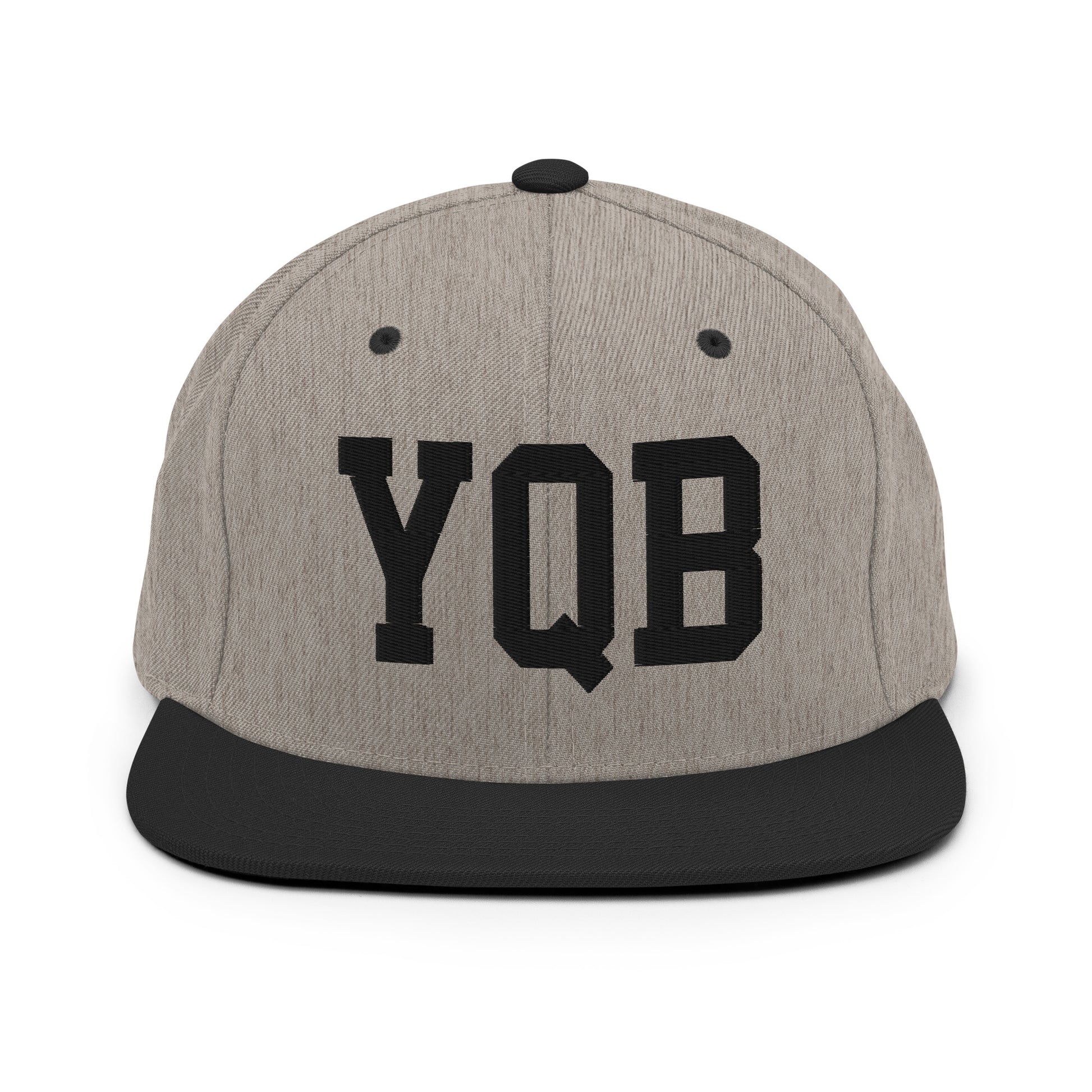 College-Style Classic Snapback Hat • Black • YQB Quebec City Souvenir • YHM Designs - Image 23
