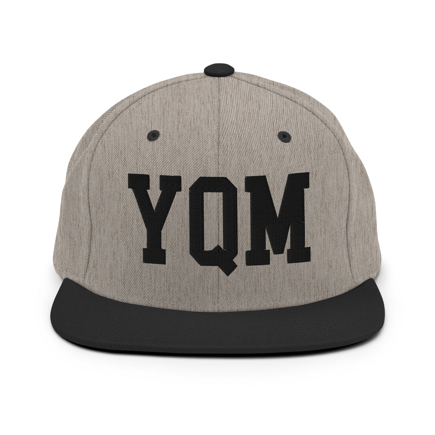 College-Style Classic Snapback Hat • Black • YQM Moncton • YHM Designs - Image 23