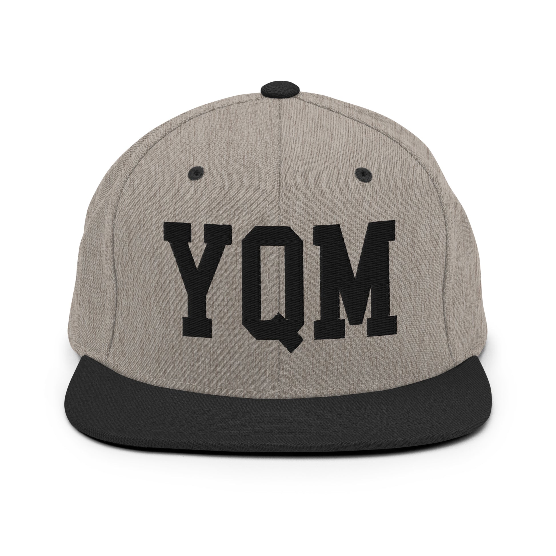 College-Style Classic Snapback Hat • Black • YQM Moncton • YHM Designs - Image 23