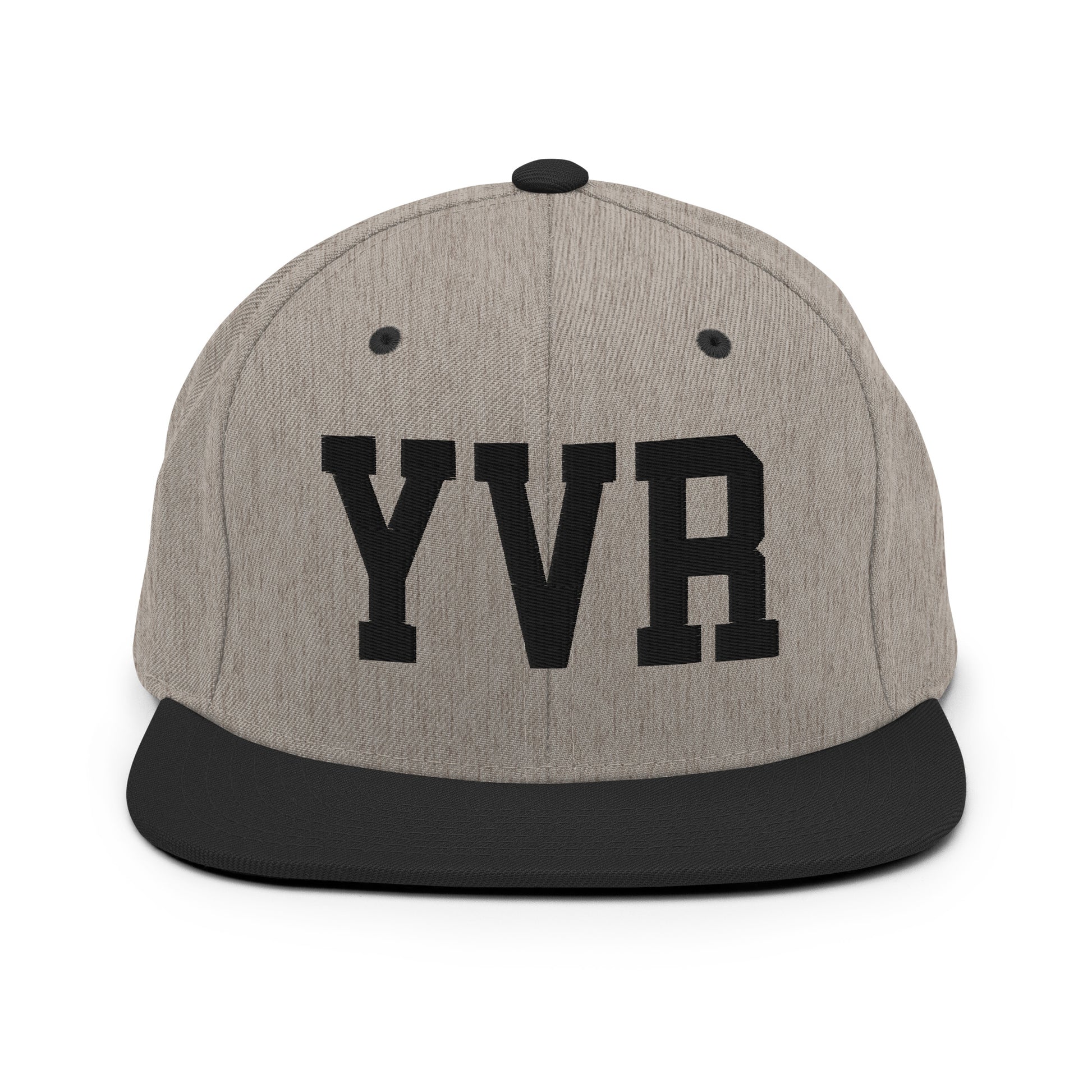 College-Style Classic Snapback Hat • Black • YVR Vancouver • YHM Designs - Image 23
