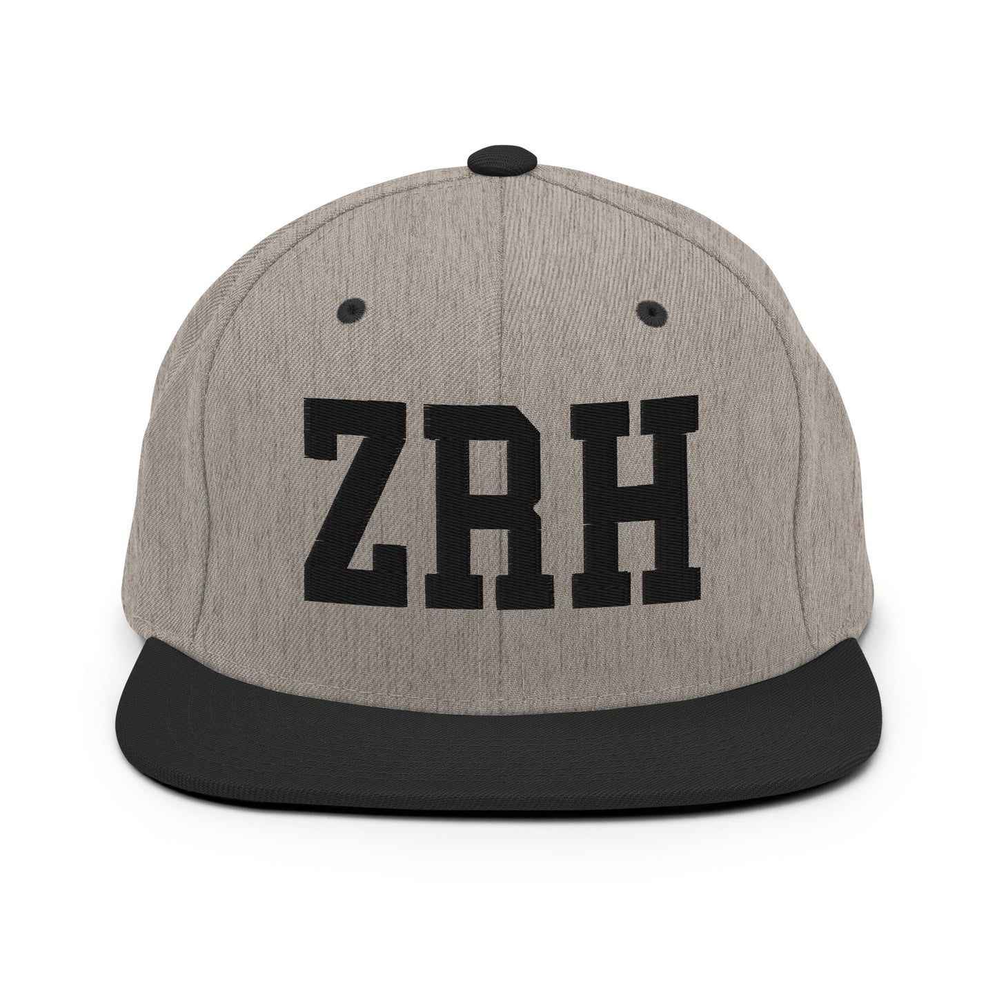 College-Style Classic Snapback Hat • Black • ZRH Zurich Souvenir • YHM Designs - Image 23