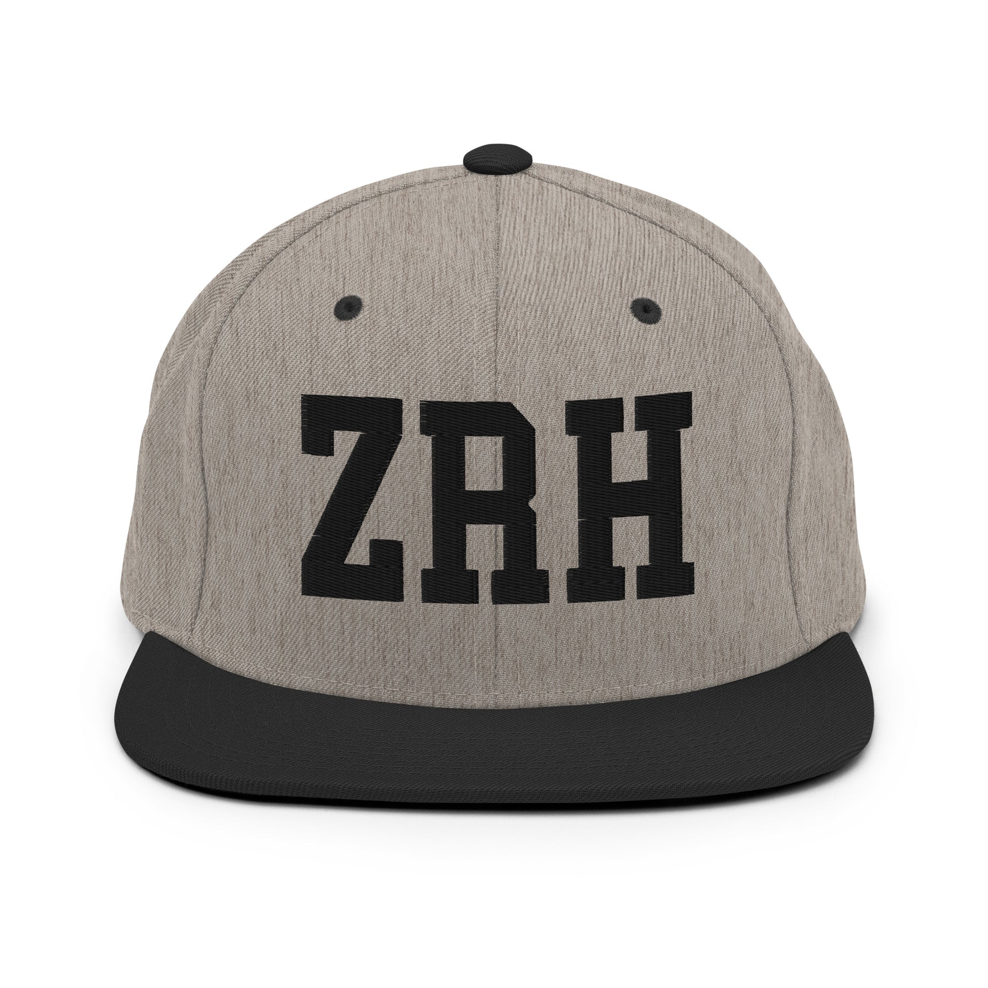 College-Style Classic Snapback Hat • Black • ZRH Zurich Souvenir • YHM Designs - Image 23
