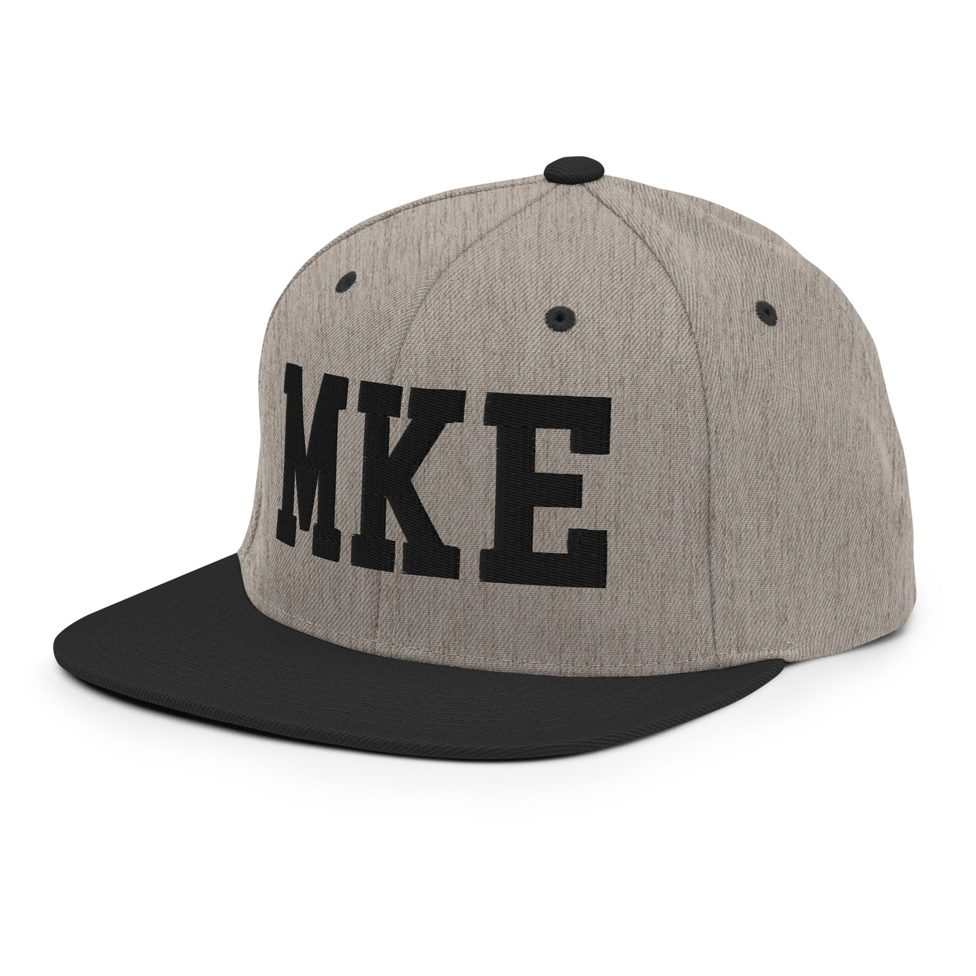 College-Style Classic Snapback Hat • Black • MKE Milwaukee • YHM Designs - Image 25
