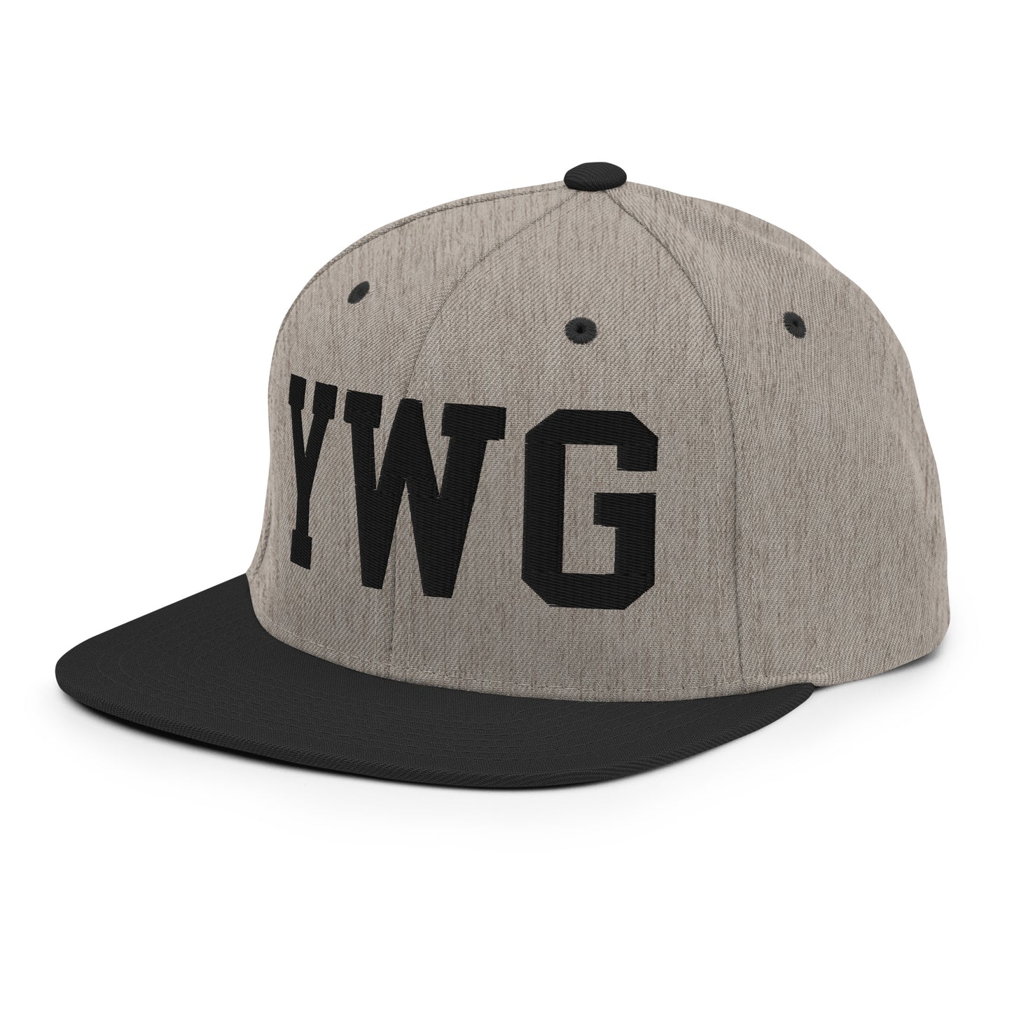 College-Style Classic Snapback Hat • Black • YWG Winnipeg Souvenir • YHM Designs - Image 25