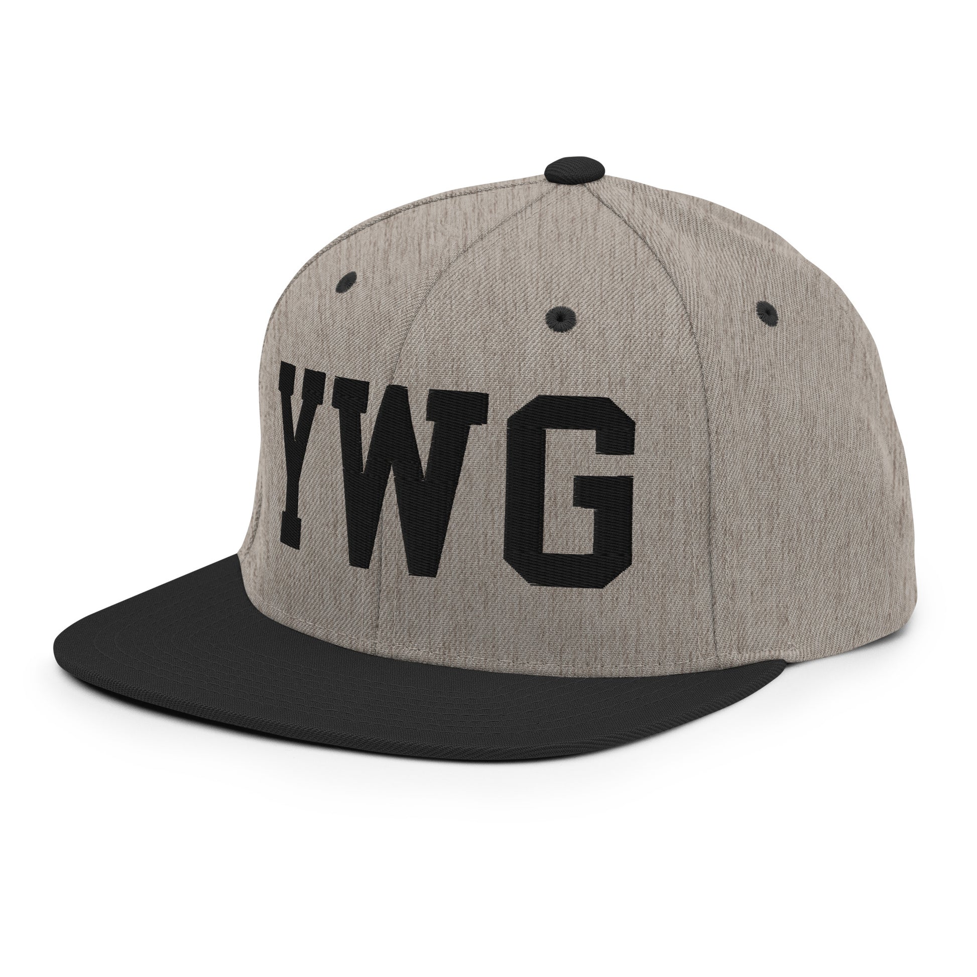 College-Style Classic Snapback Hat • Black • YWG Winnipeg Souvenir • YHM Designs - Image 25