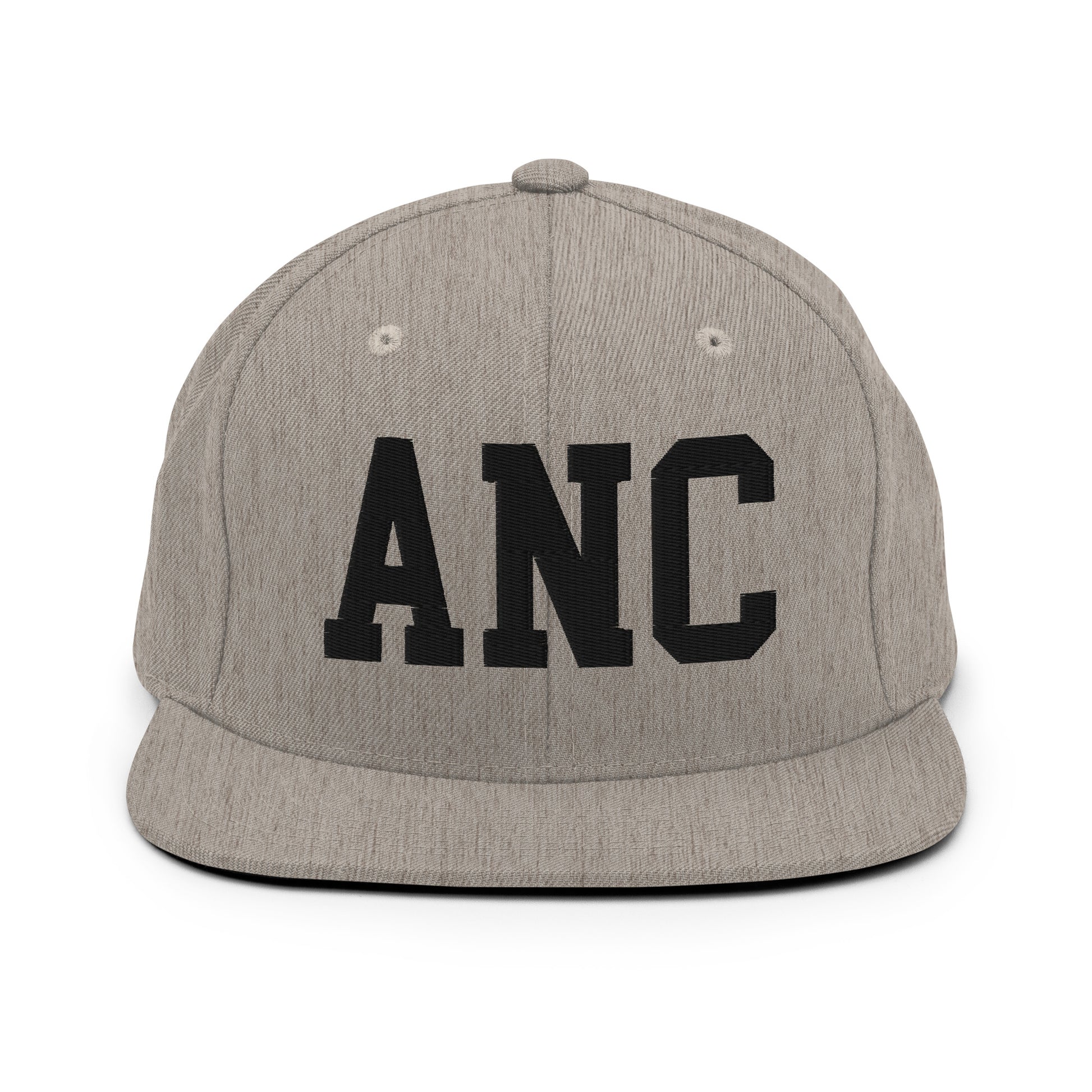 College-Style Classic Snapback Hat • Black • ANC Anchorage Souvenir • YHM Designs - Image 27