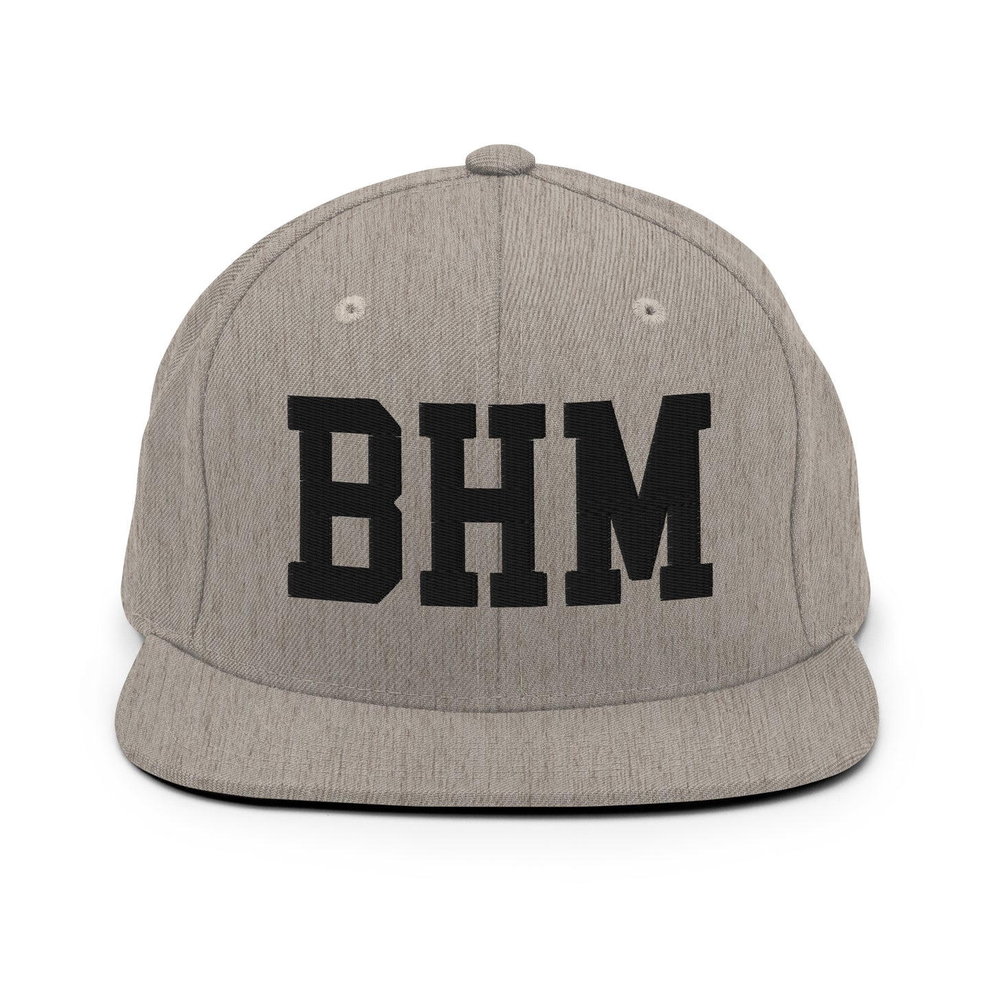 College-Style Classic Snapback Hat • Black • BHM Birmingham Souvenir • YHM Designs - Image 27