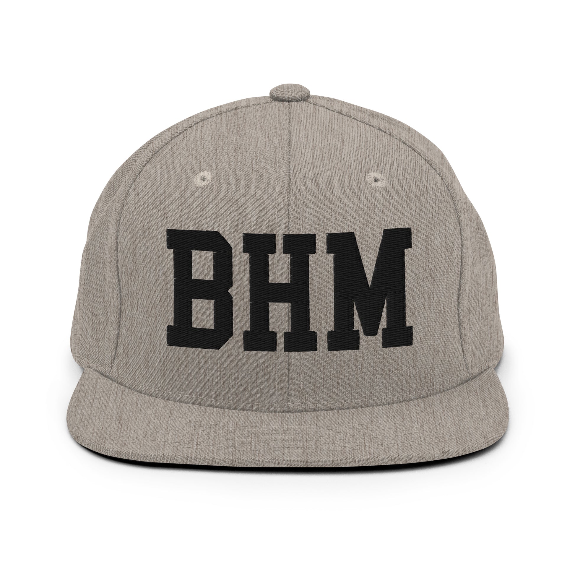 College-Style Classic Snapback Hat • Black • BHM Birmingham Souvenir • YHM Designs - Image 27