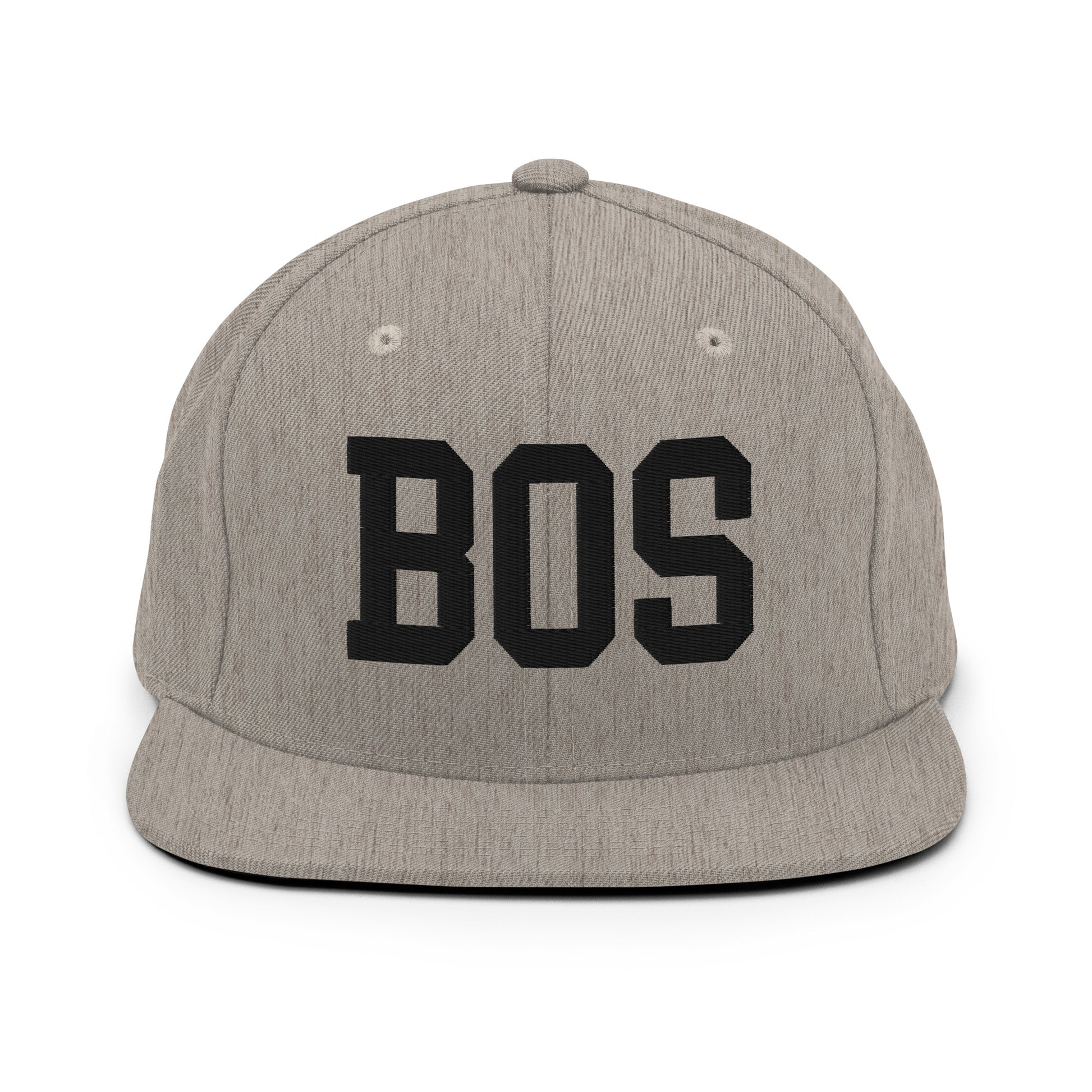 College-Style Classic Snapback Hat • Black • BOS Boston • YHM Designs - Image 27