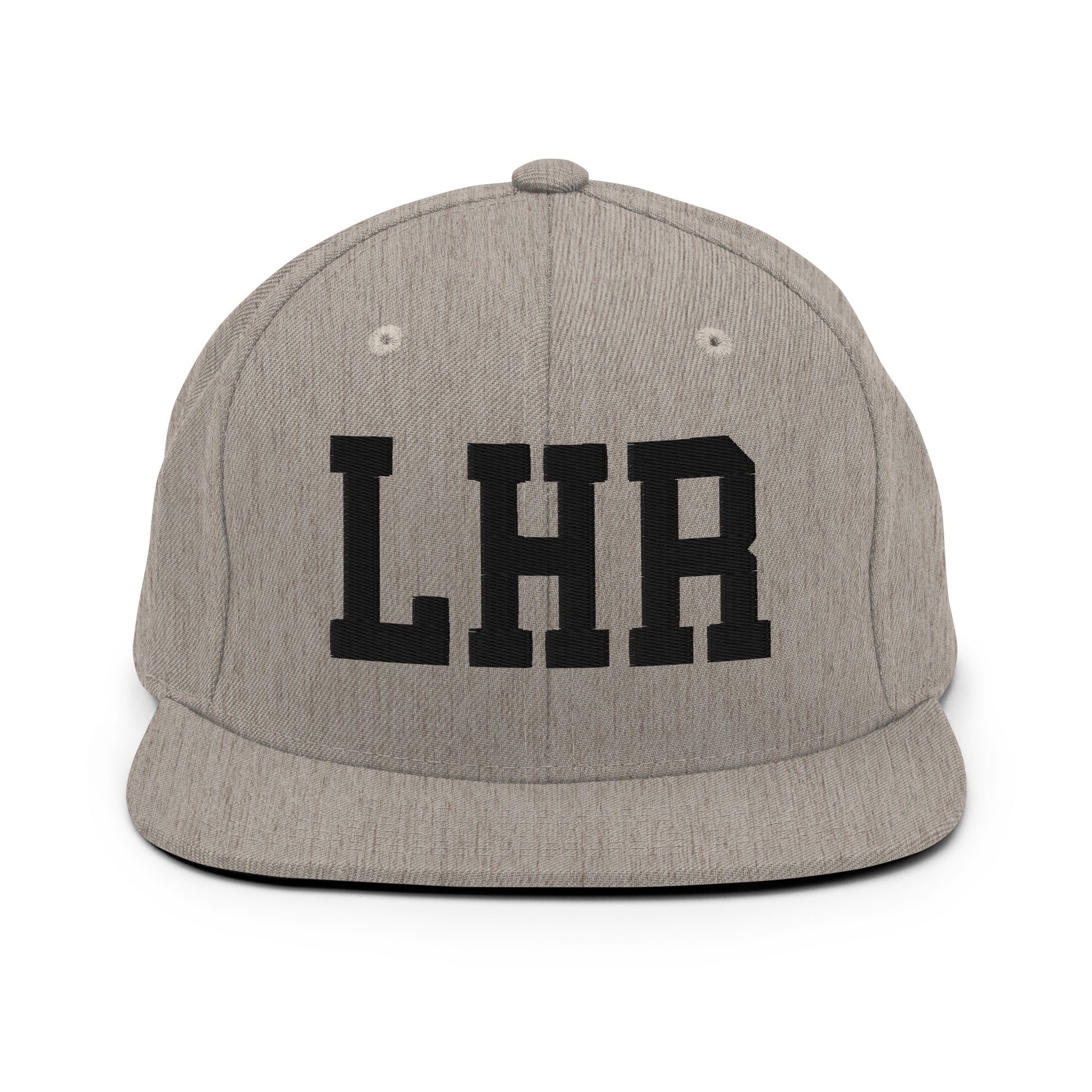 College-Style Classic Snapback Hat • Black • LHR London Souvenir • YHM Designs - Image 27
