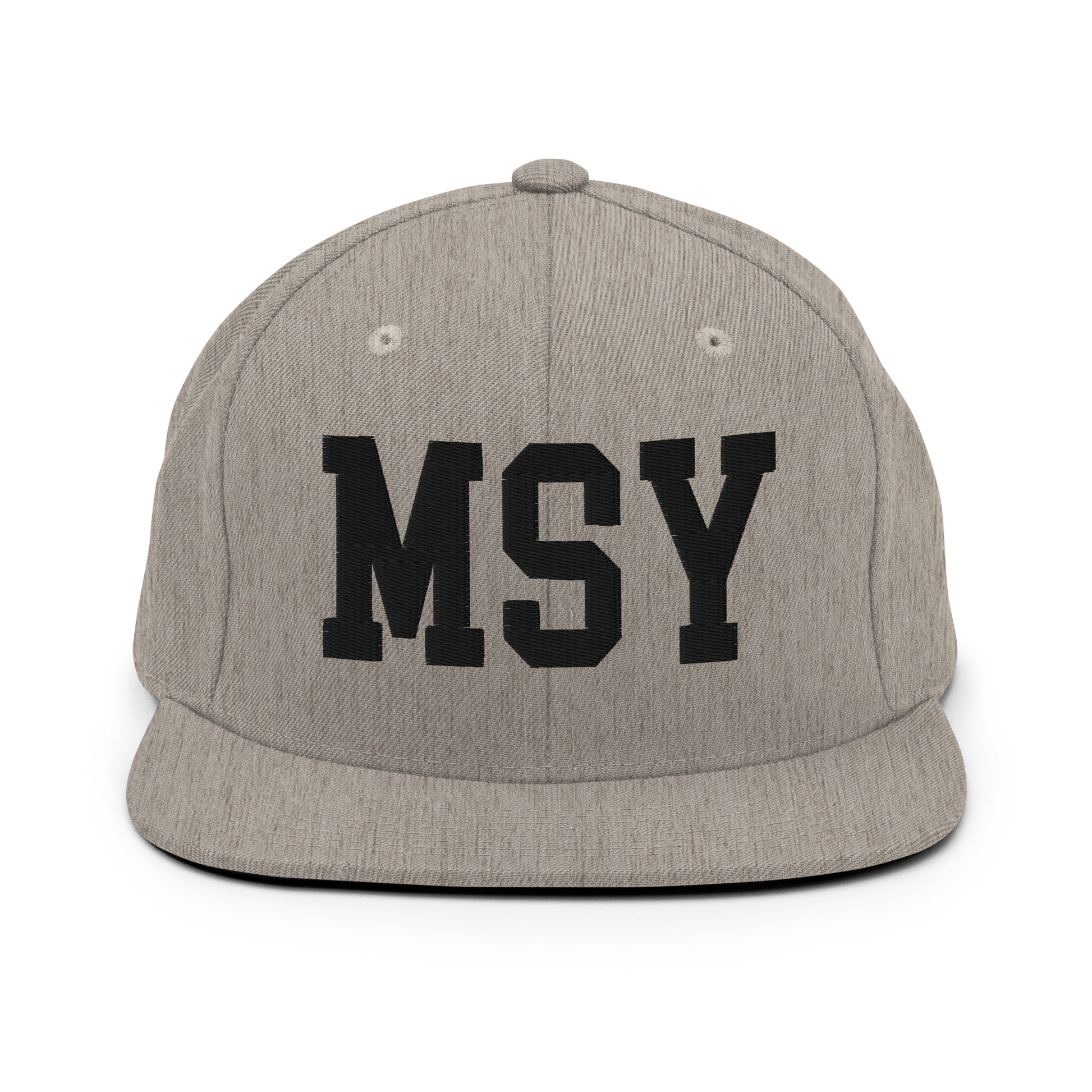 College-Style Classic Snapback Hat • Black • MSY New Orleans Souvenir • YHM Designs - Image 27