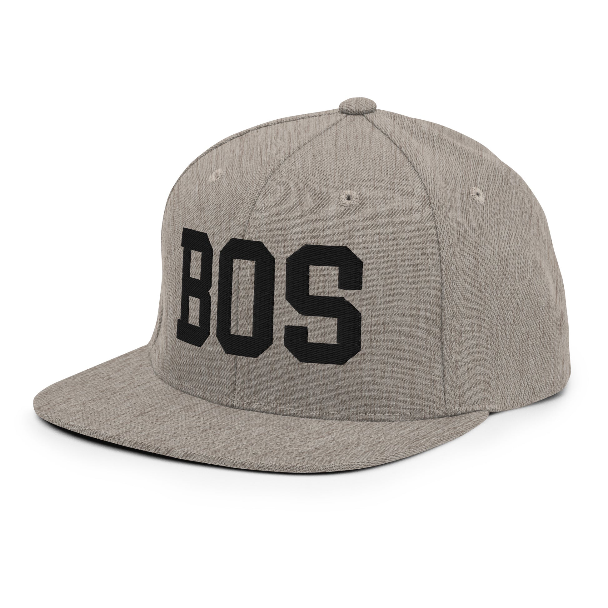 College-Style Classic Snapback Hat • Black • BOS Boston • YHM Designs - Image 29