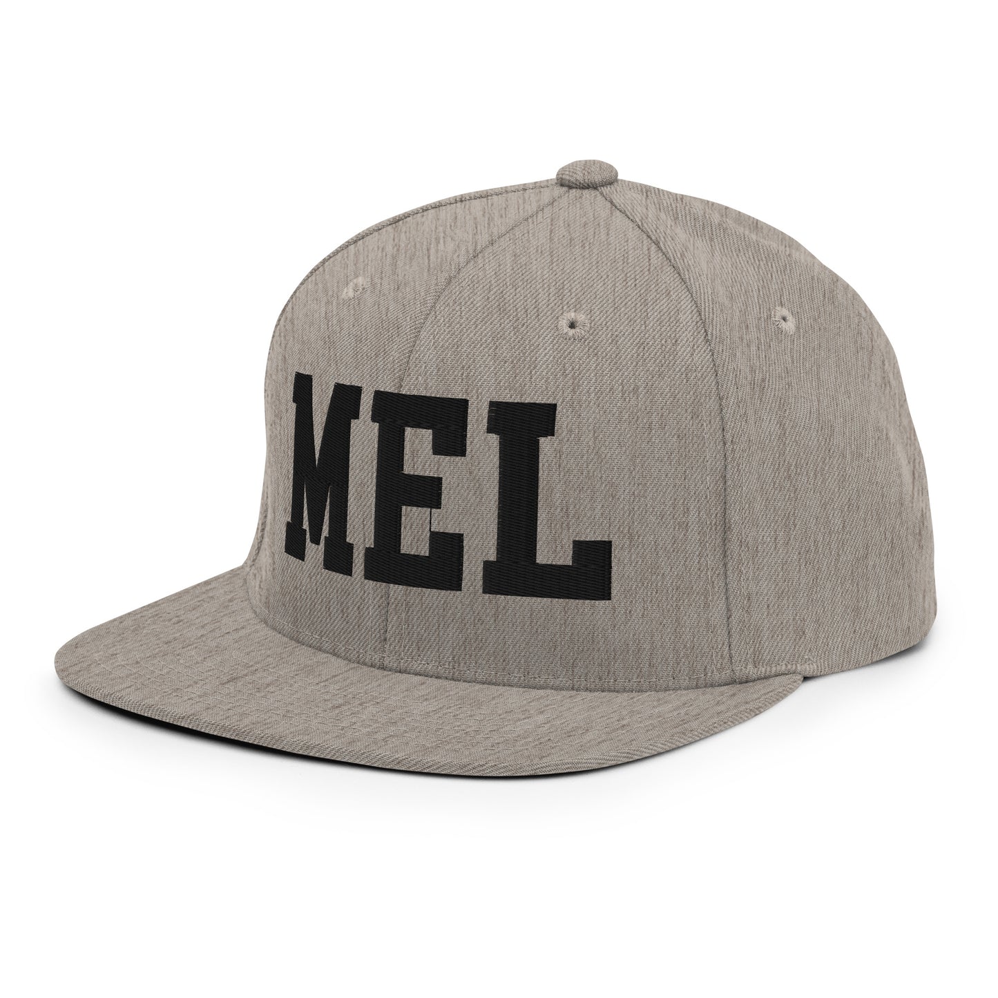 College-Style Classic Snapback Hat • Black • MEL Melbourne Souvenir • YHM Designs - Image 29