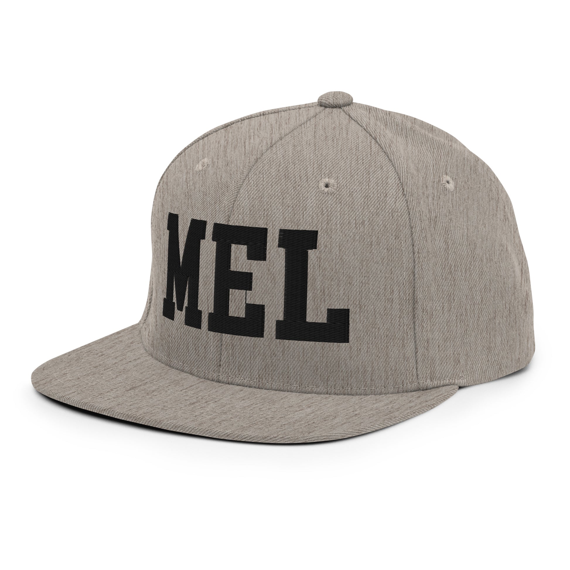 College-Style Classic Snapback Hat • Black • MEL Melbourne Souvenir • YHM Designs - Image 29