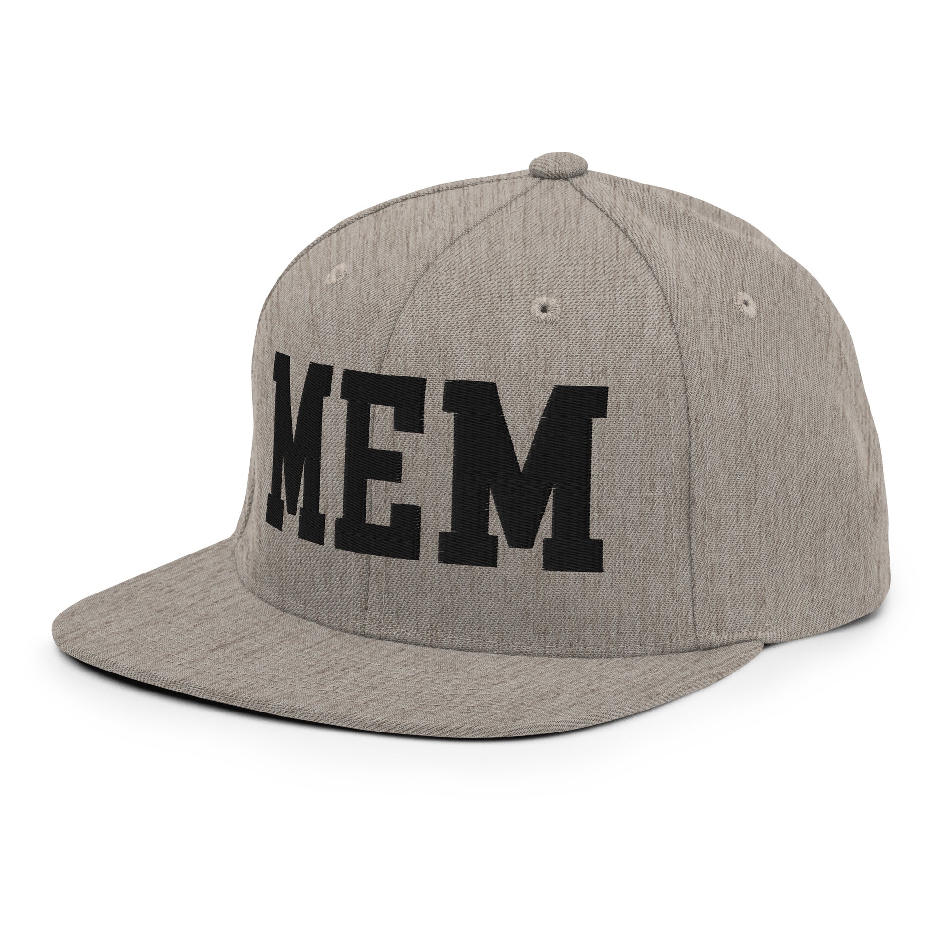 College-Style Classic Snapback Hat • Black • MEM Memphis • YHM Designs - Image 29