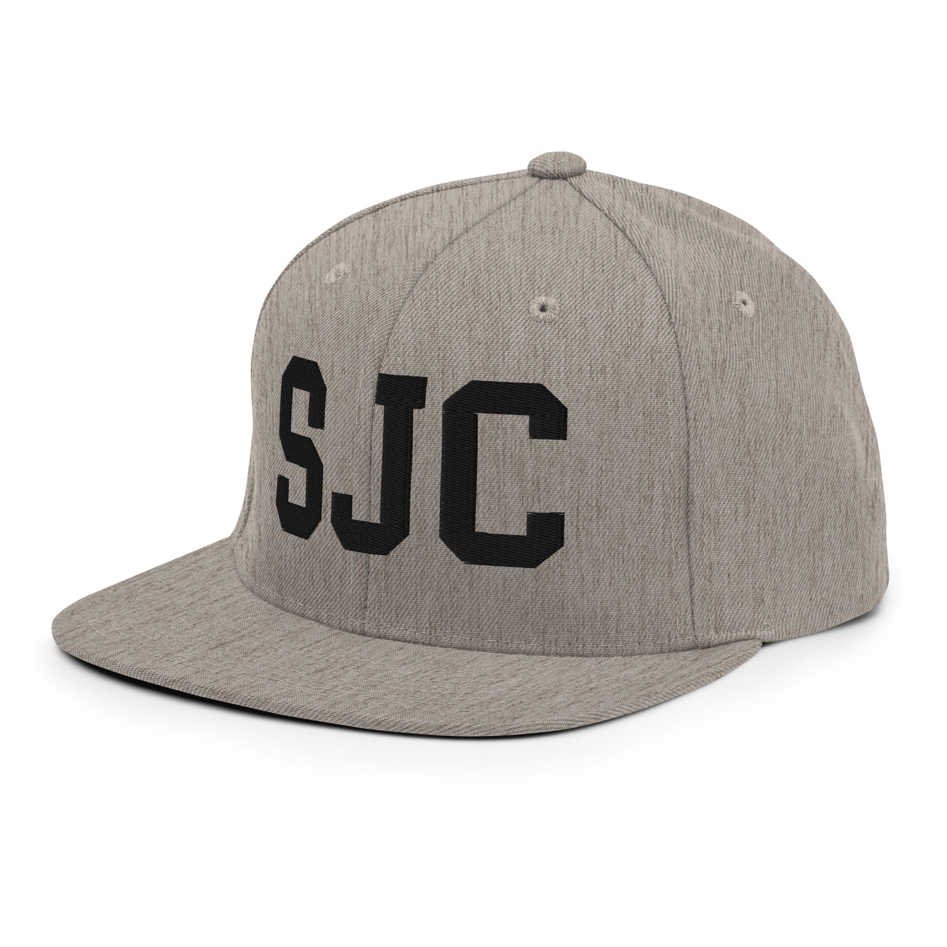 College-Style Classic Snapback Hat • Black • SJC San Jose • YHM Designs - Image 29