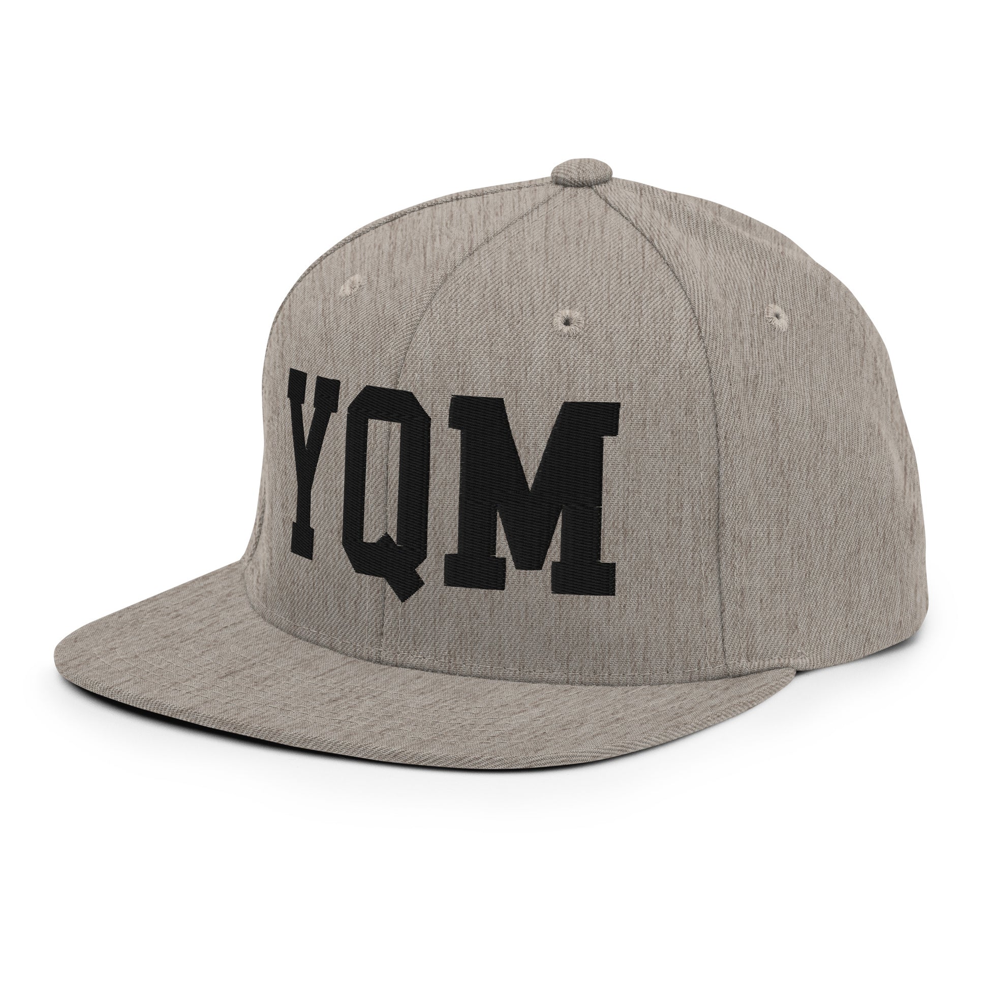 College-Style Classic Snapback Hat • Black • YQM Moncton • YHM Designs - Image 29