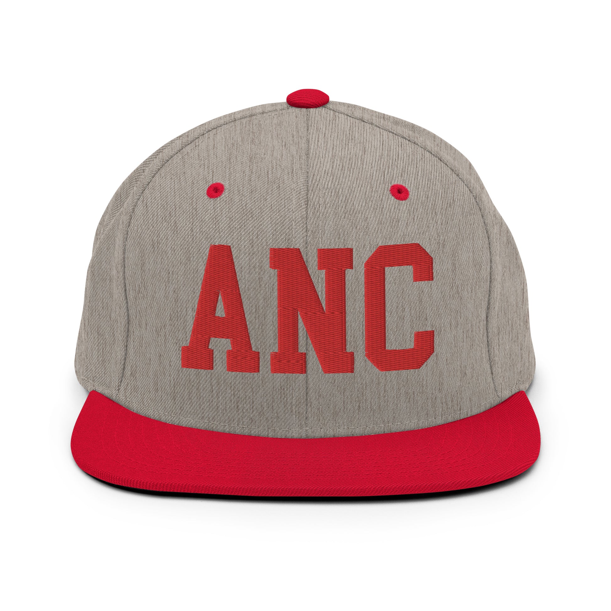 College-Style Classic Snapback Hat • Red • ANC Anchorage • YHM Designs - Image 31