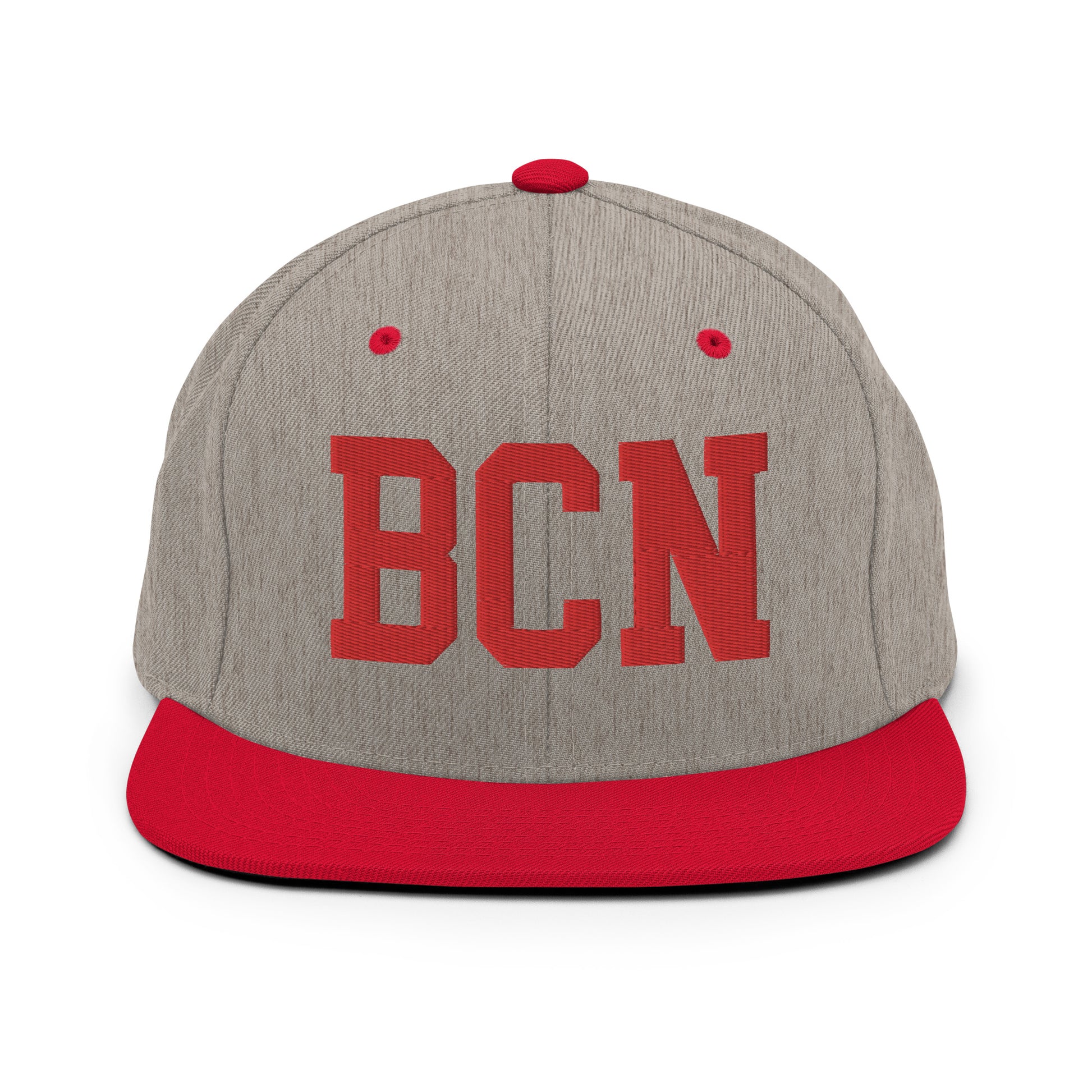 College-Style Classic Snapback Hat • Red • BCN Barcelona • YHM Designs - Image 31