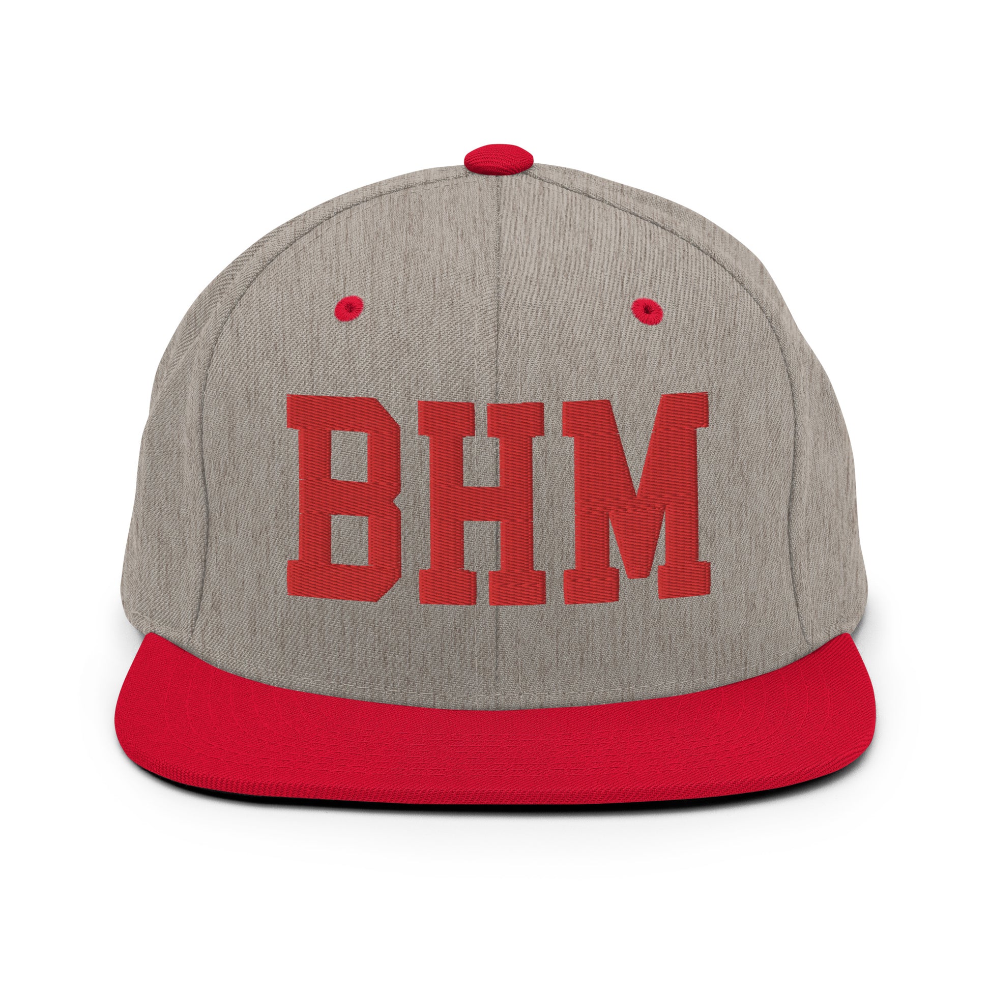 College-Style Classic Snapback Hat • Red • BHM Birmingham • YHM Designs - Image 31