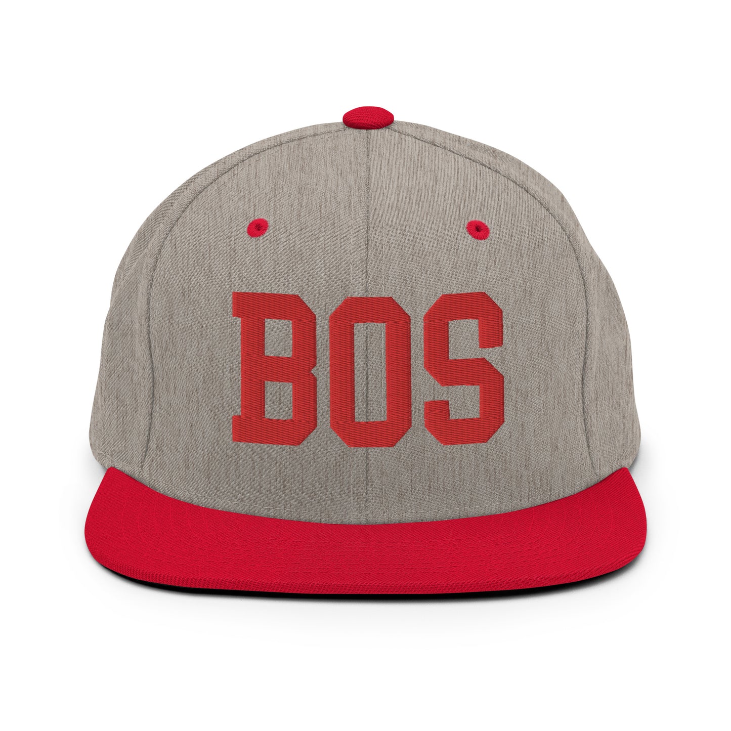College-Style Classic Snapback Hat • Red • BOS Boston • YHM Designs - Image 31