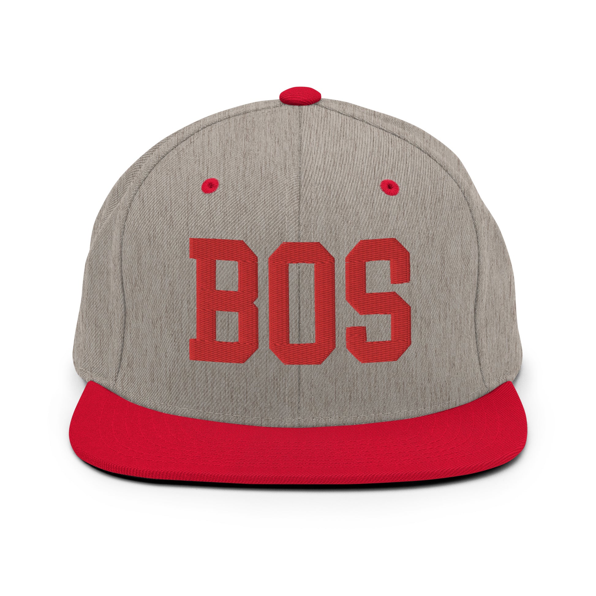 College-Style Classic Snapback Hat • Red • BOS Boston • YHM Designs - Image 31