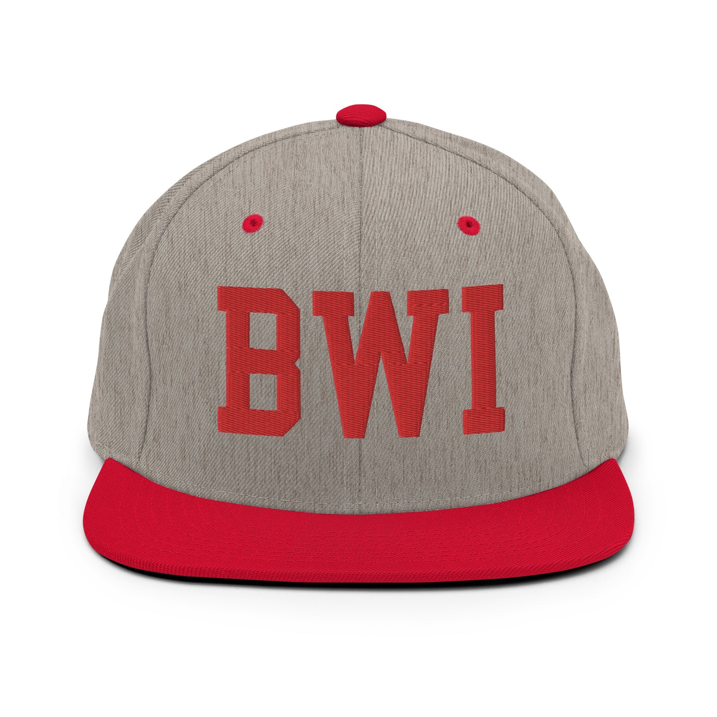 College-Style Classic Snapback Hat • Red • BWI Baltimore • YHM Designs - Image 31