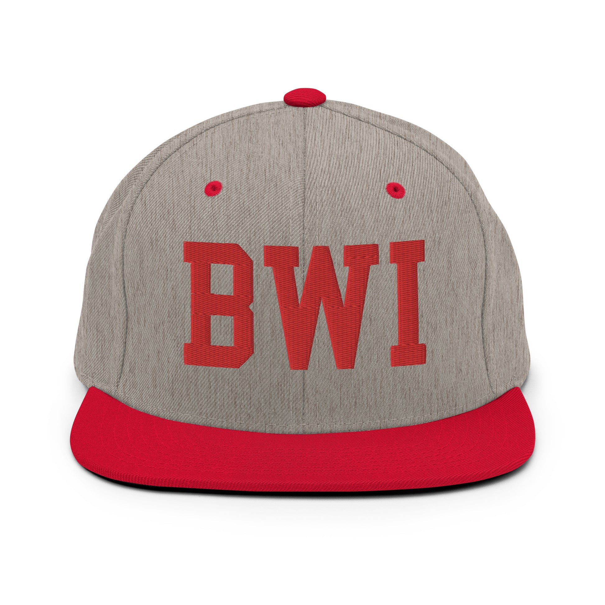 College-Style Classic Snapback Hat • Red • BWI Baltimore • YHM Designs - Image 31