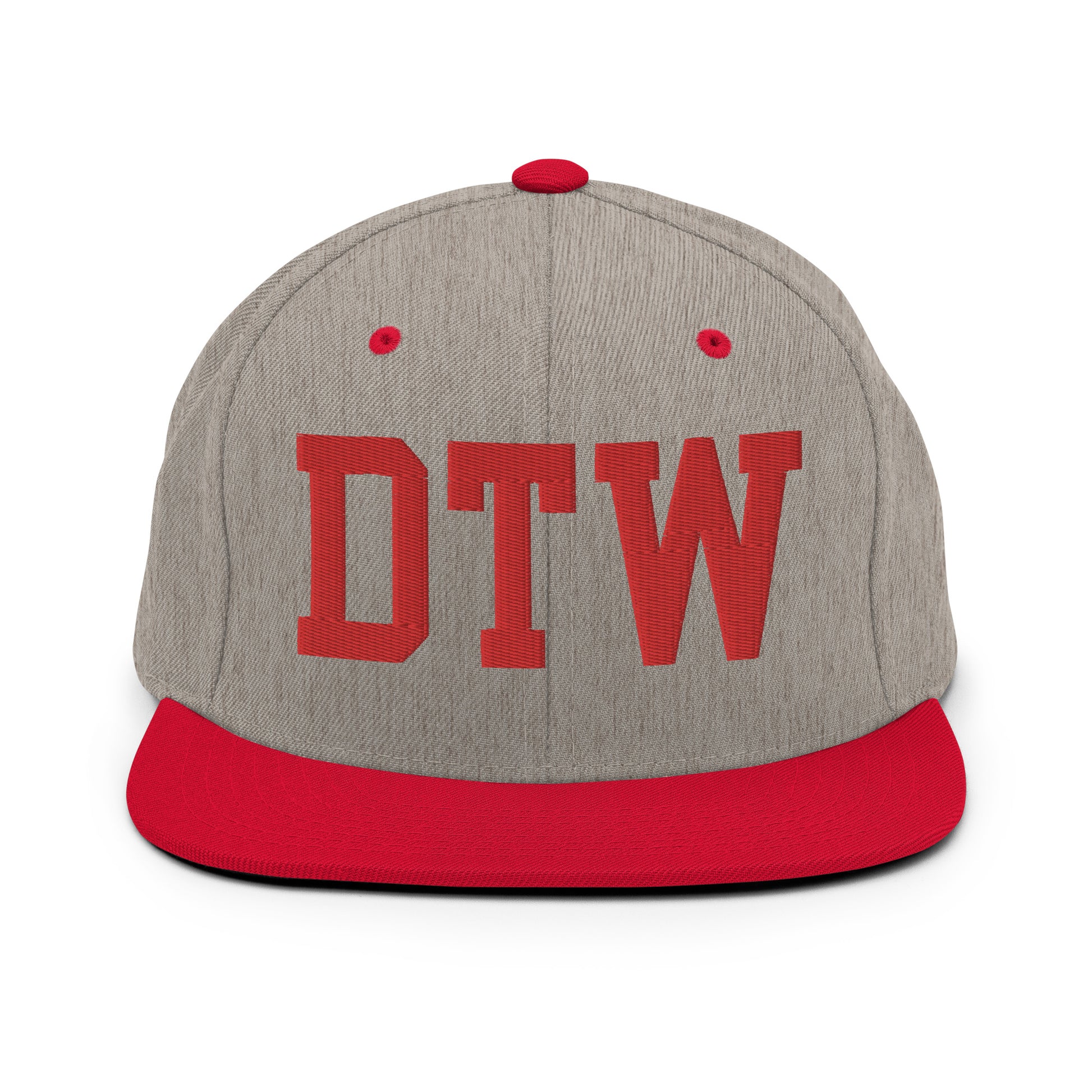 College-Style Classic Snapback Hat • Red • DTW Detroit • YHM Designs - Image 31