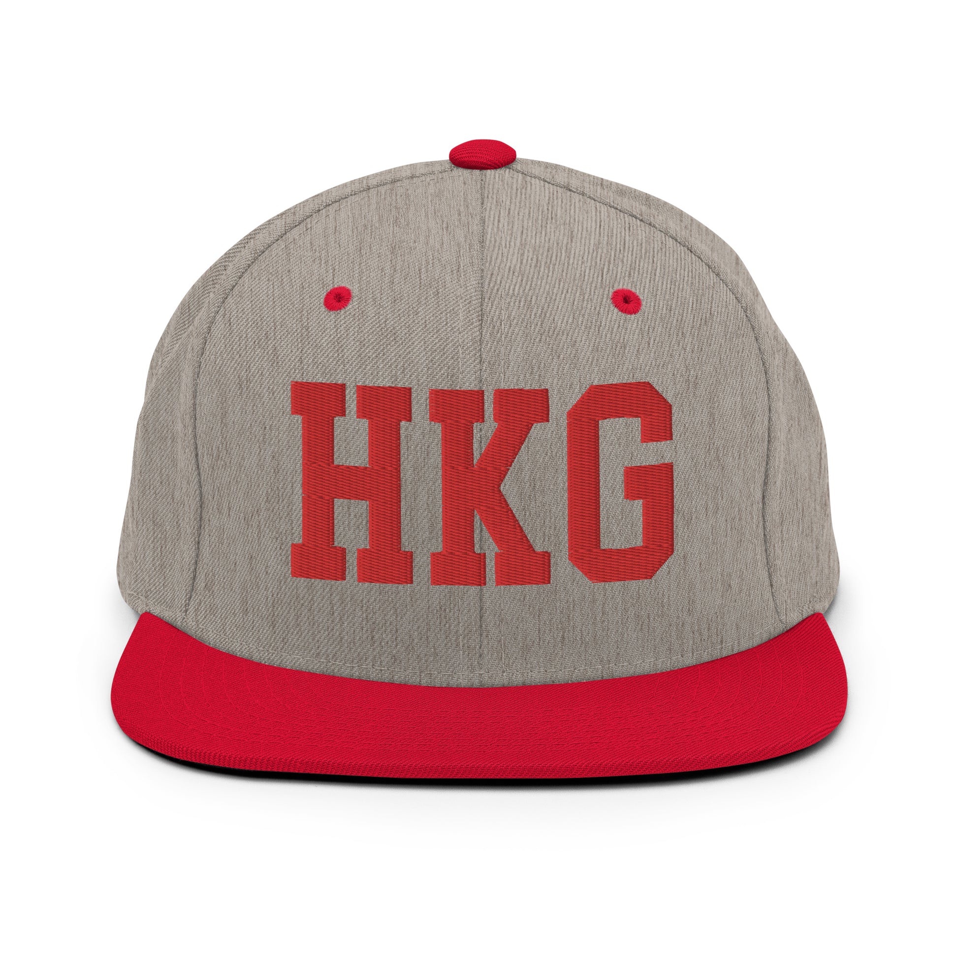 College-Style Classic Snapback Hat • Red • HKG Hong Kong • YHM Designs - Image 31