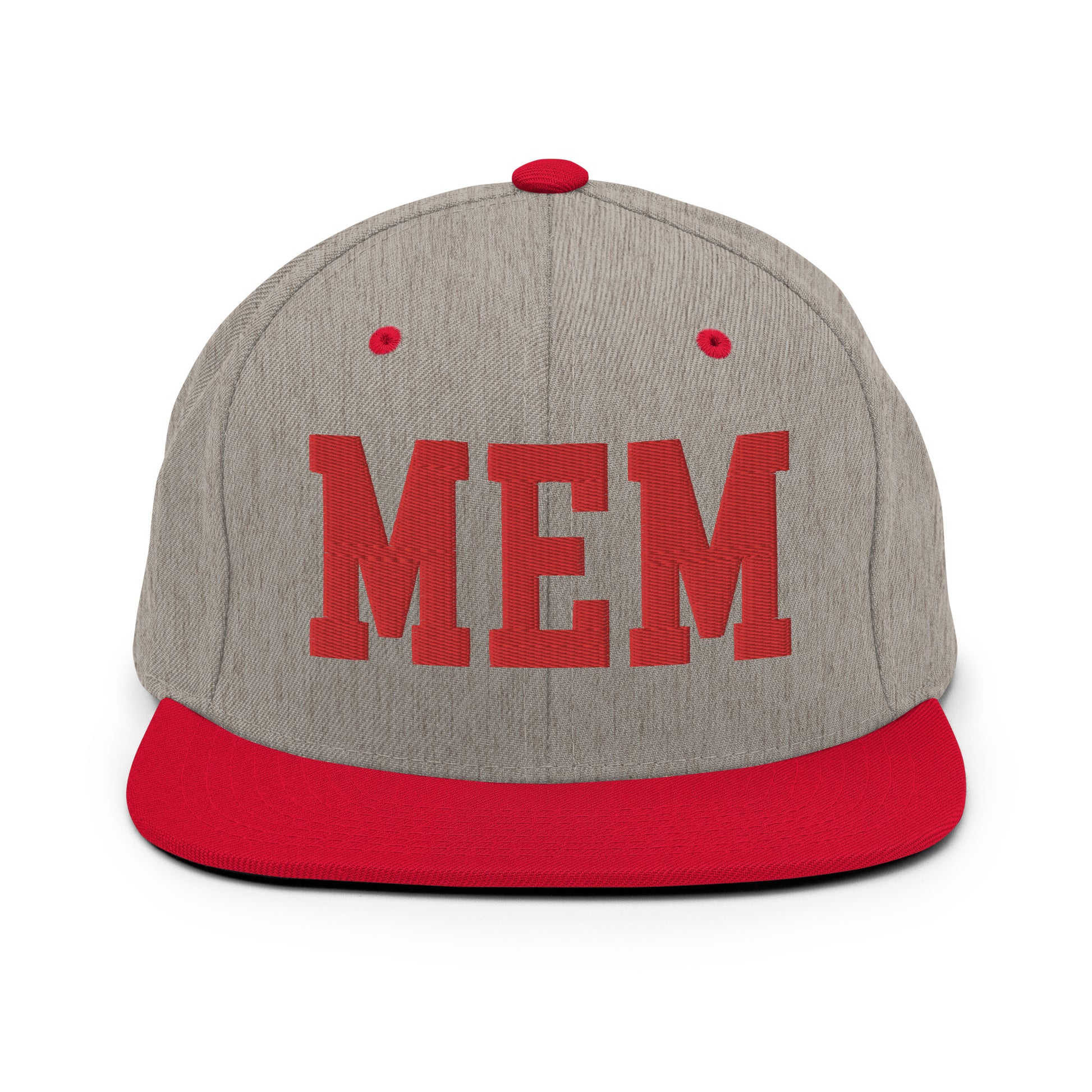 College-Style Classic Snapback Hat • Red • MEM Memphis • YHM Designs - Image 31