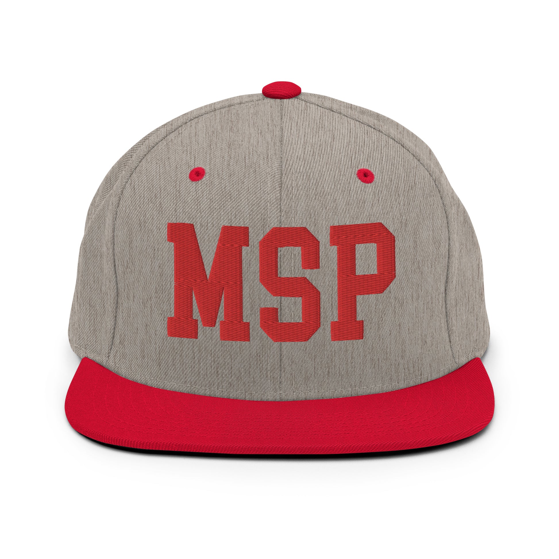 College-Style Classic Snapback Hat • Red • MSP Minneapolis • YHM Designs - Image 31