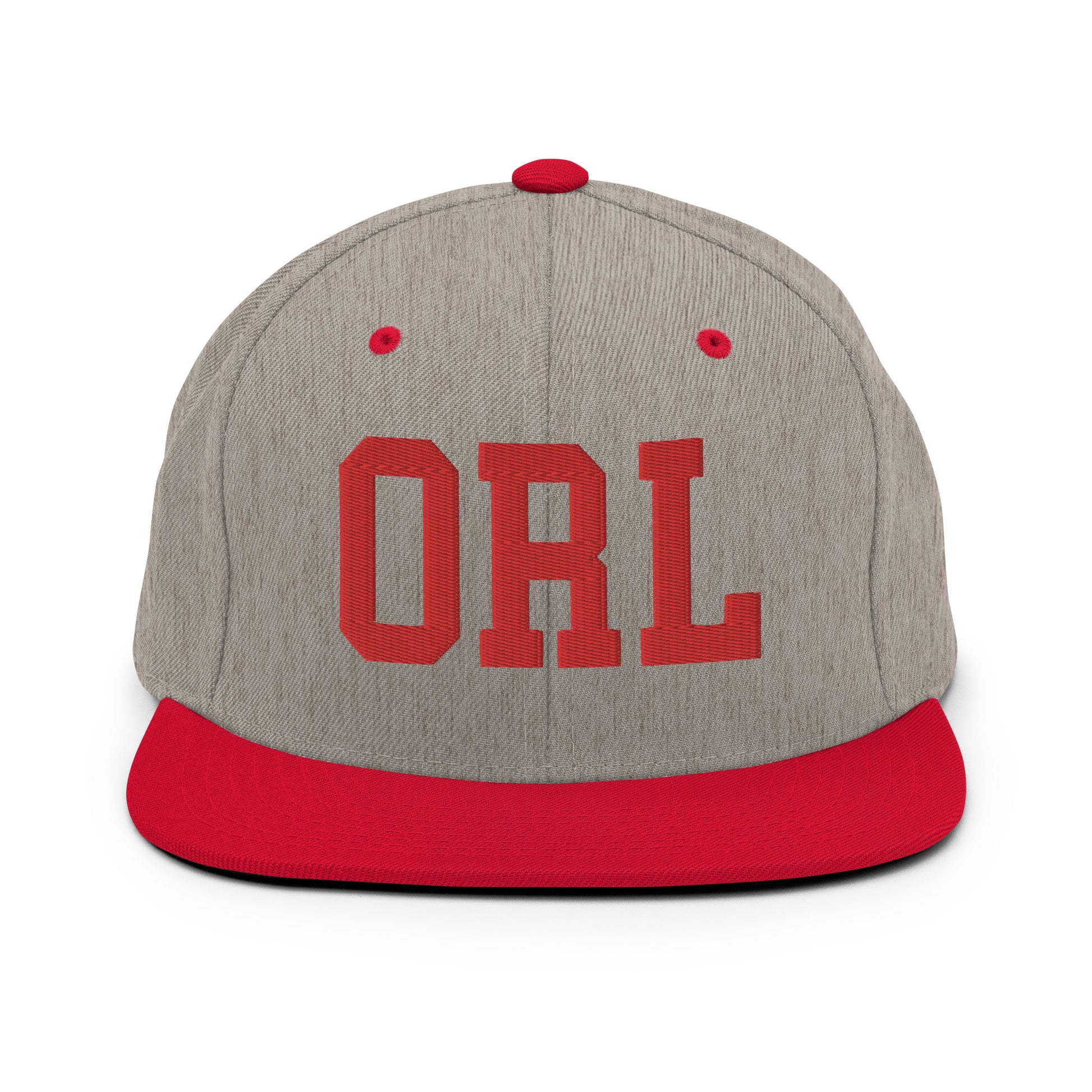 College-Style Classic Snapback Hat • Red • ORL Orlando • YHM Designs - Image 31