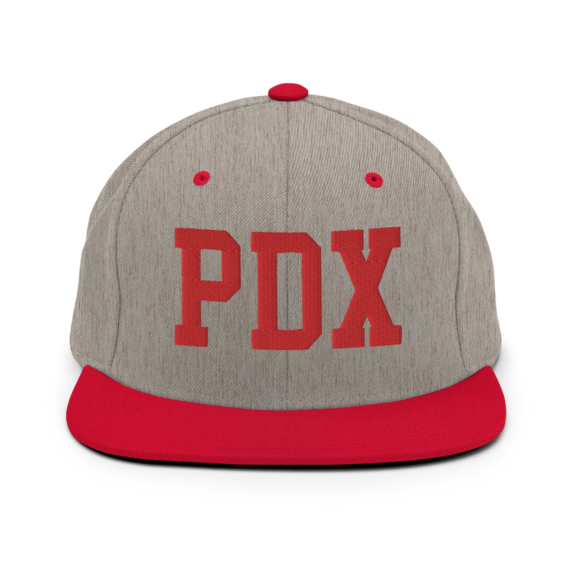 College-Style Classic Snapback Hat • Red • PDX Portland • YHM Designs - Image 31